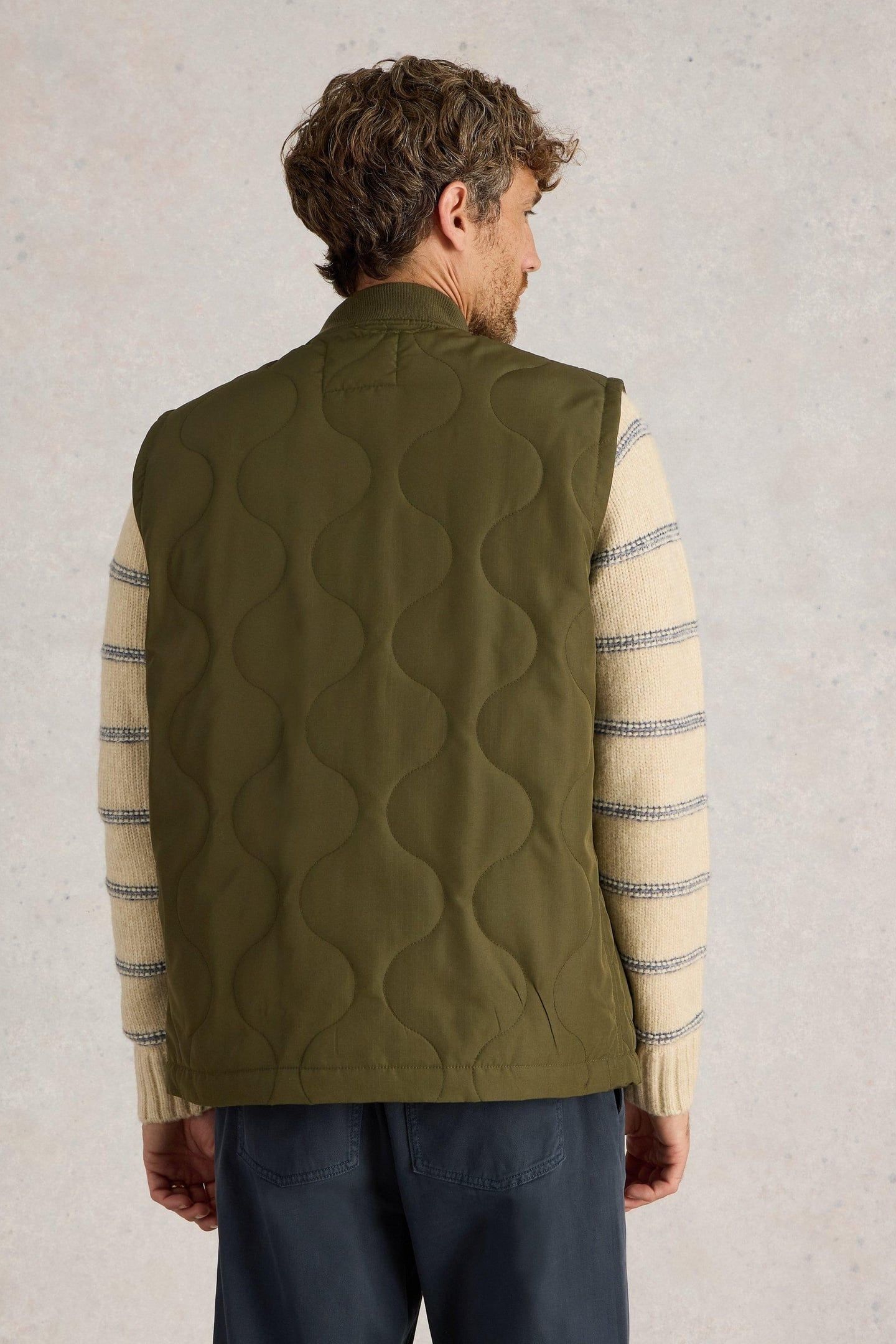 TENBY QUILTED GILET KHAKI GREEN 3