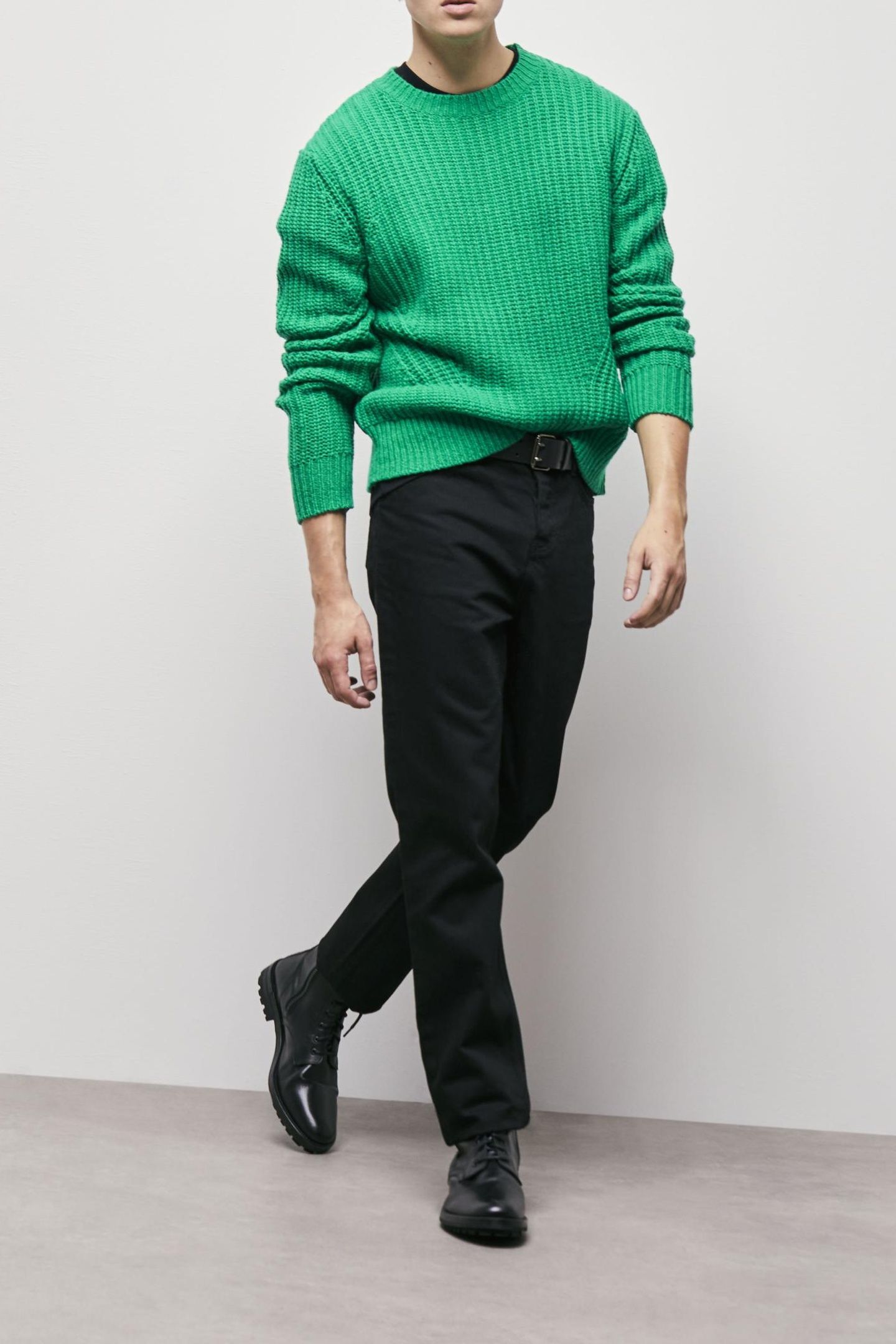 LONG-SLEEVED WOOL/NYLON SWEATER GREEN 3