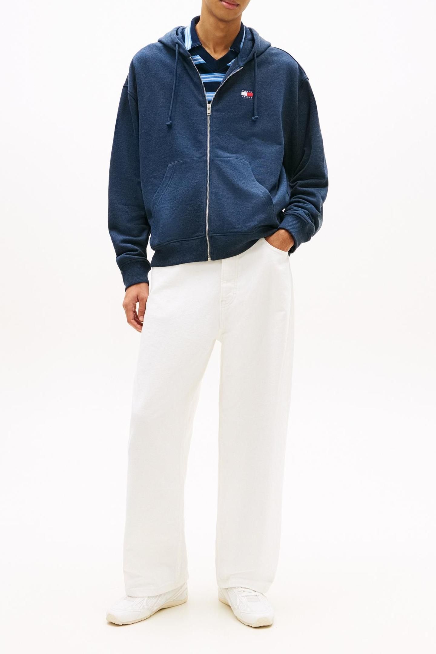 90S BADGE ZIP-THRU HOODIE DARK NIGHT NAVY 2