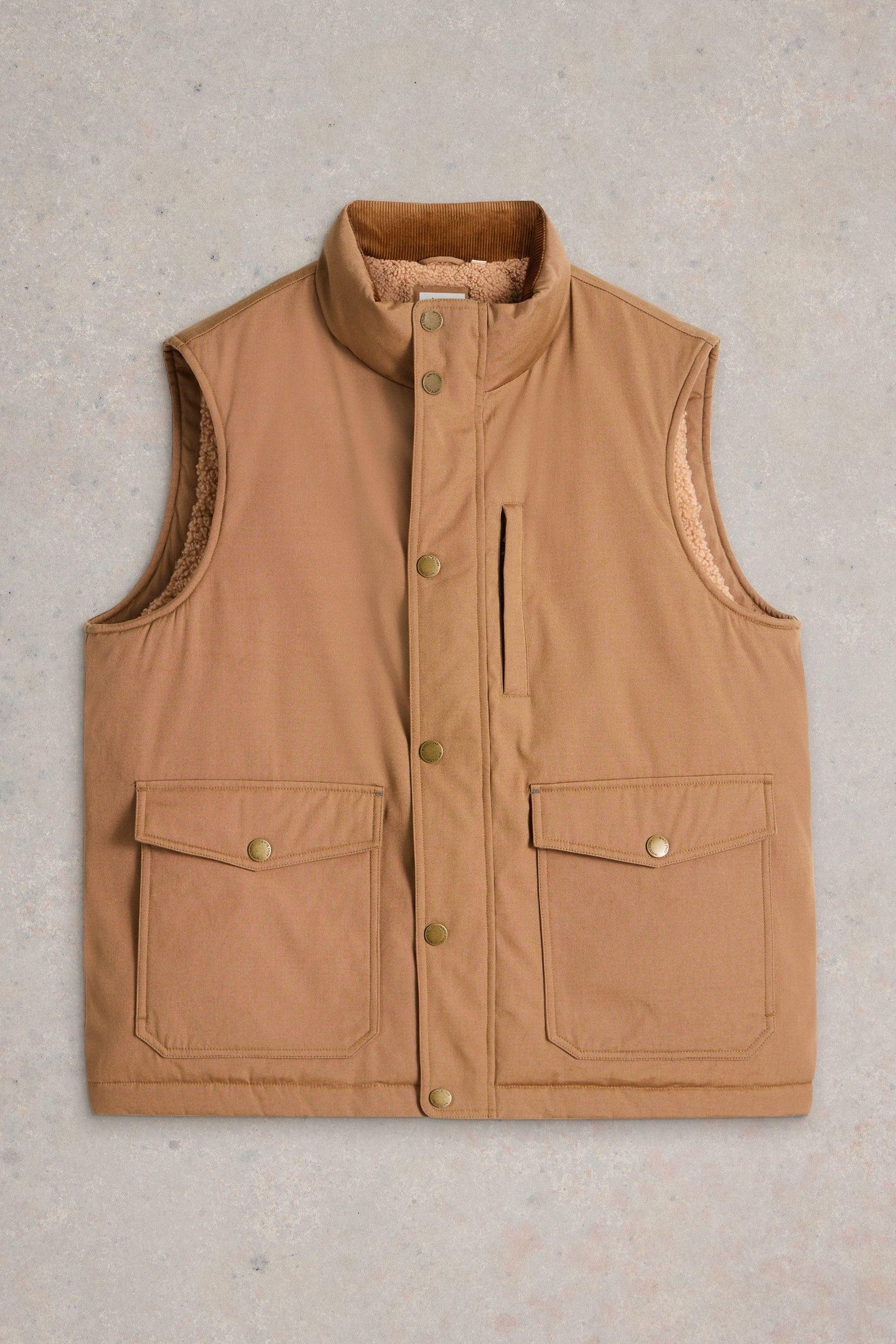 CANVAS GILET MID TAN 3