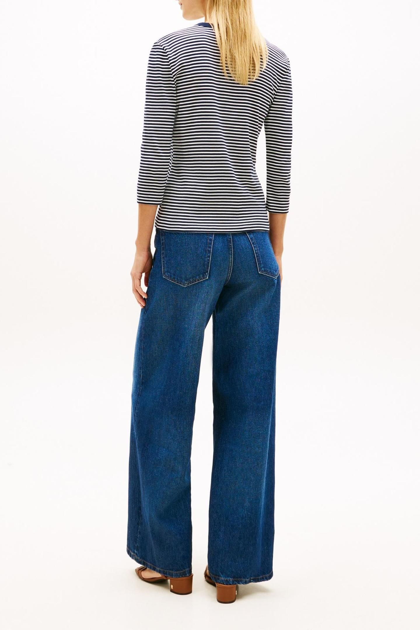 GOLD BUTTON SLIM T-SHIRT SMALL BRT DARK NIGHT/ECRU 2