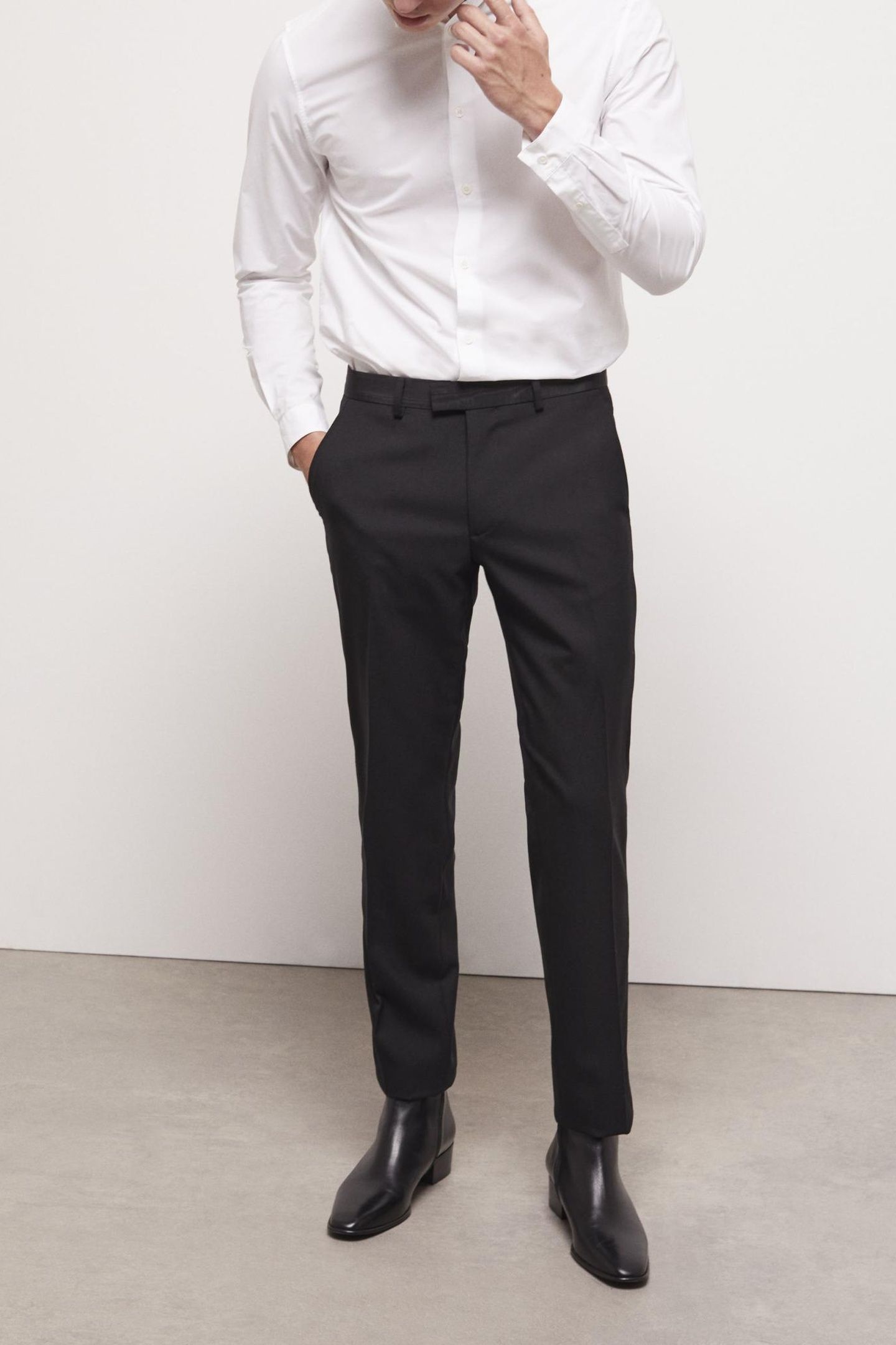 SATIN SUIT TROUSERS BLACK 1