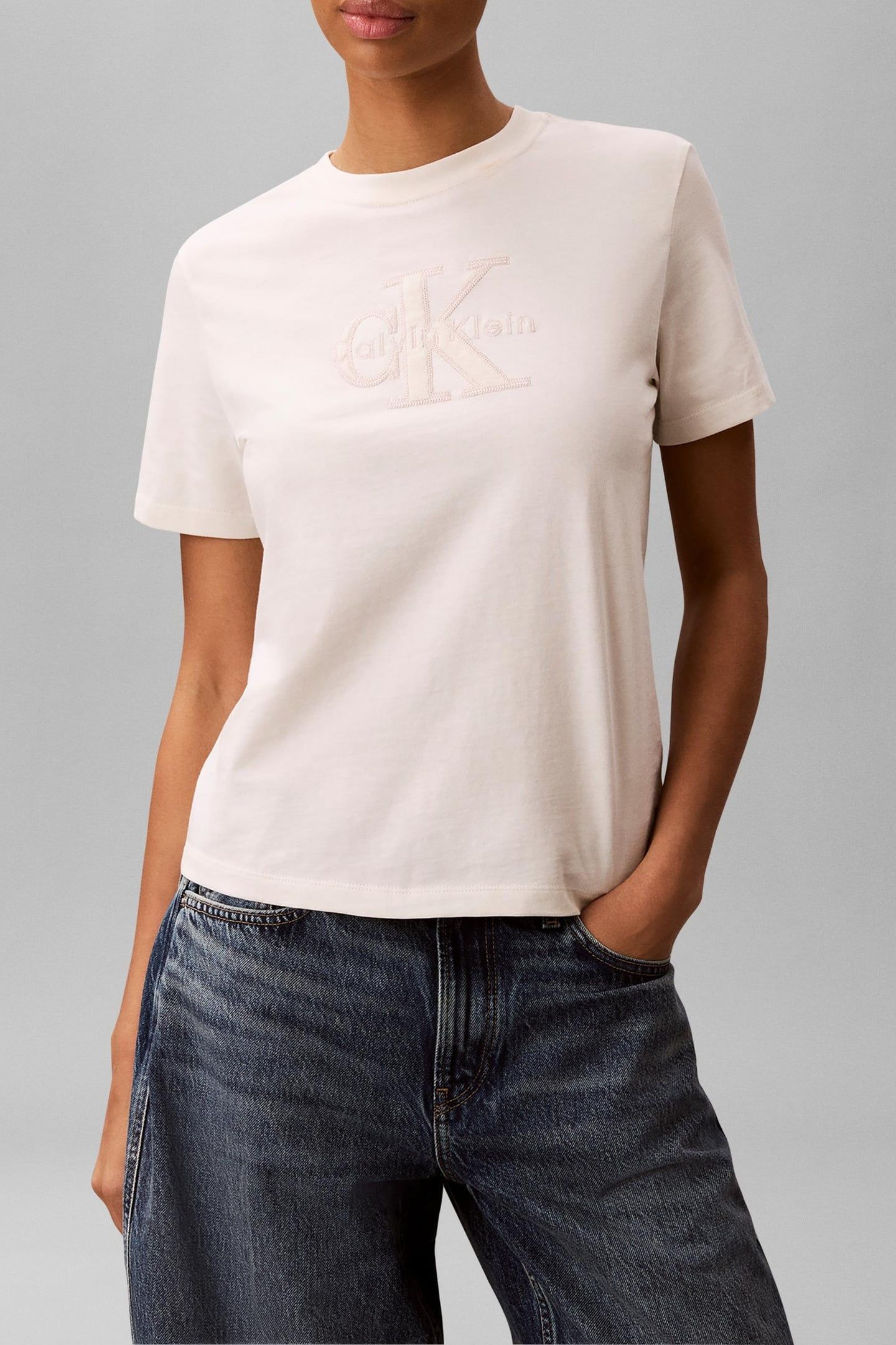SHORT SLEEVE BABY TERRY HERO MONOGRAM TOFU 1