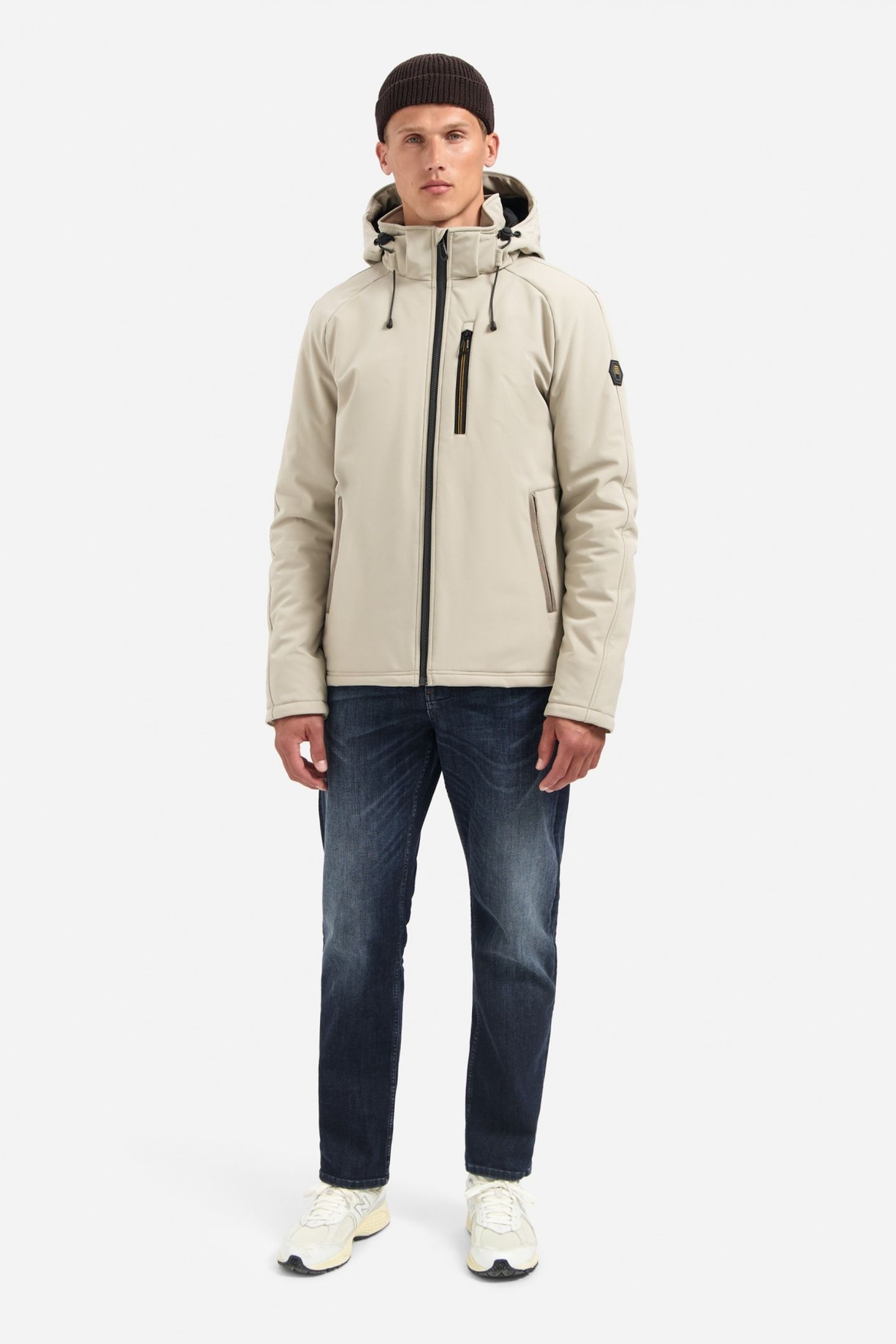 JACKET SHORT FIT HOODED SOFTSHELL STRETCH STONE 2