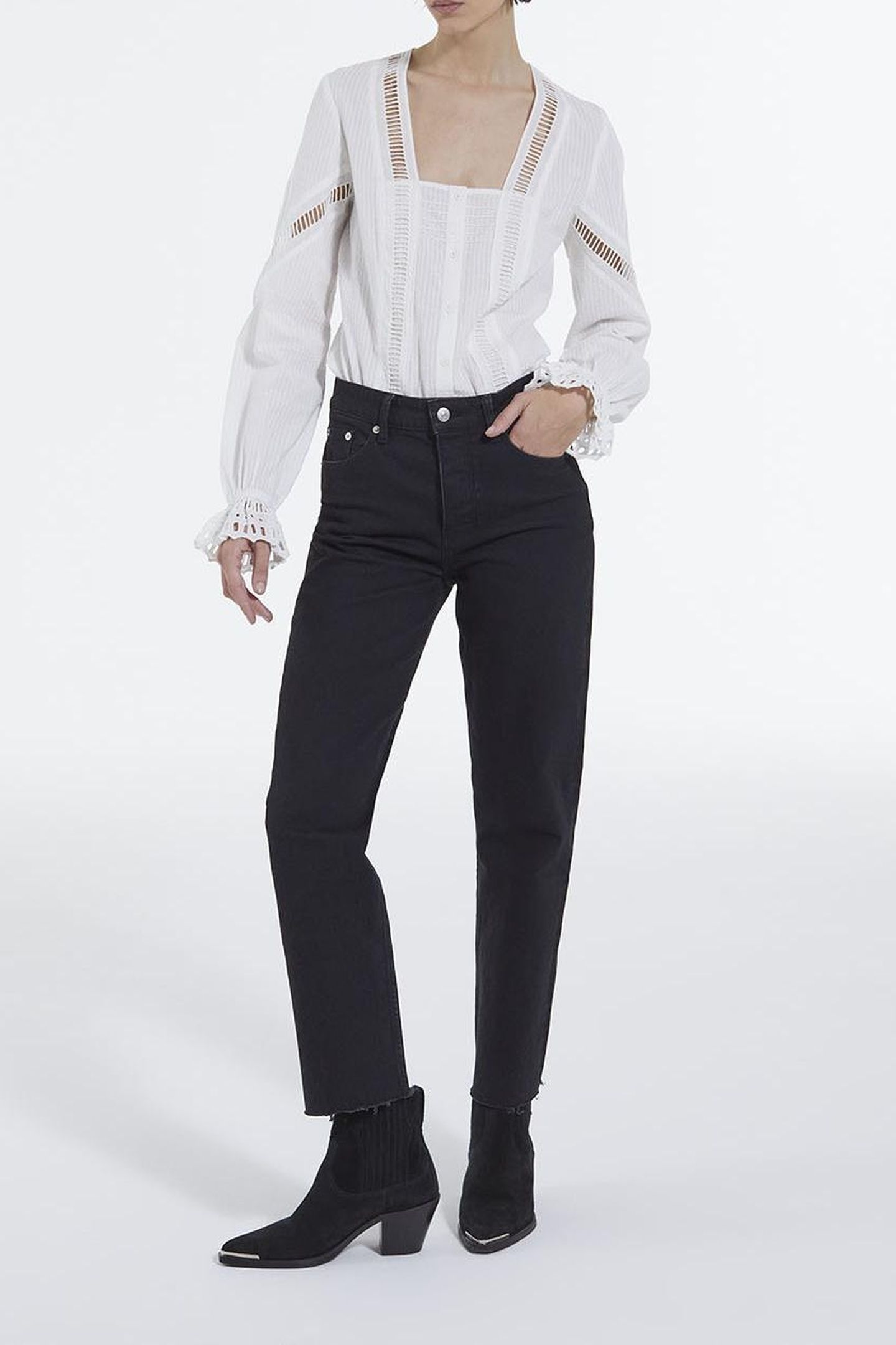 LACE TOP WITH LONG PUFFY SLEEVES OFF WHITE 2