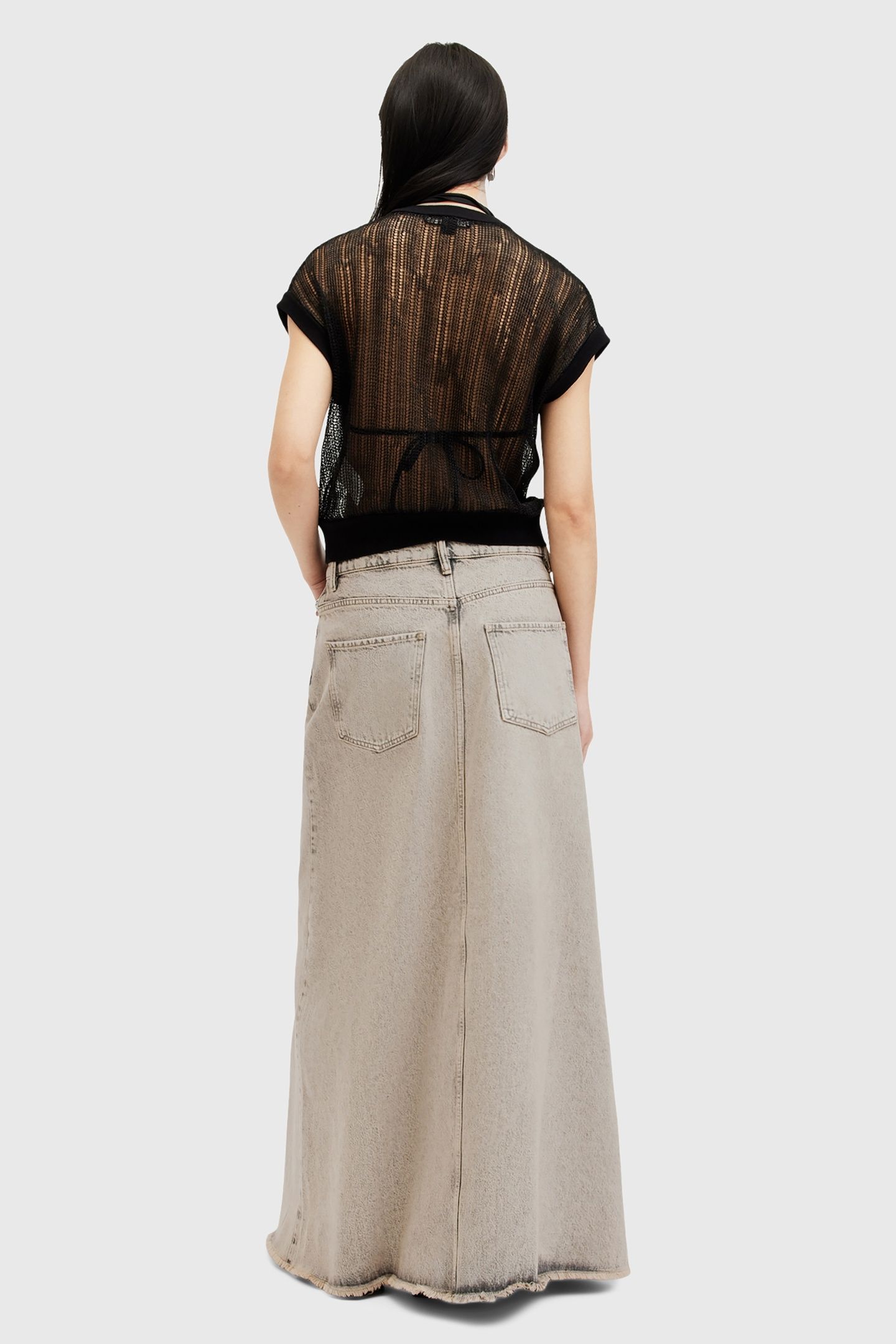 NOIR MAXI SKIRT SAND GREY 4