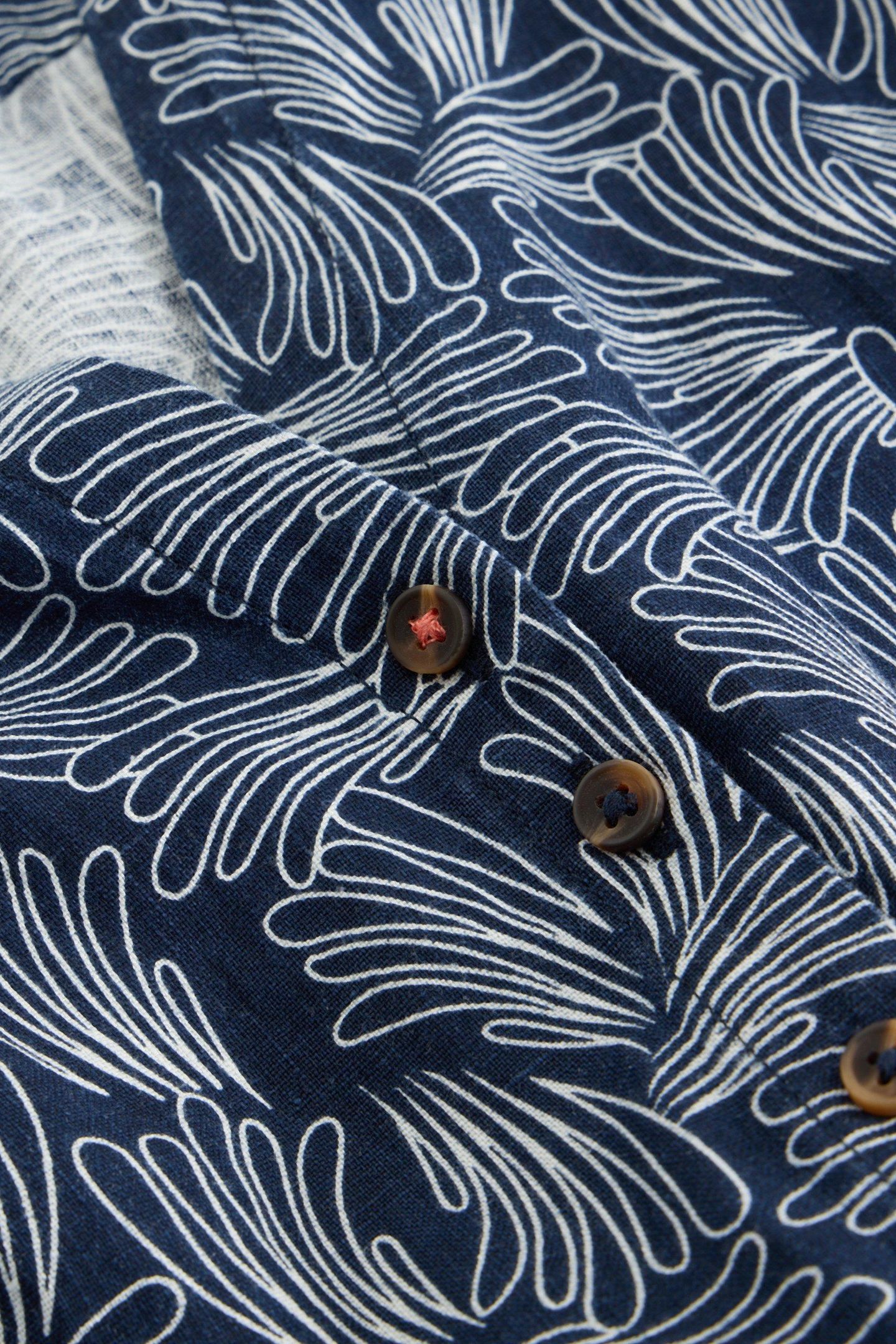 IRIS LINEN DRESS NAVY PRINT 7