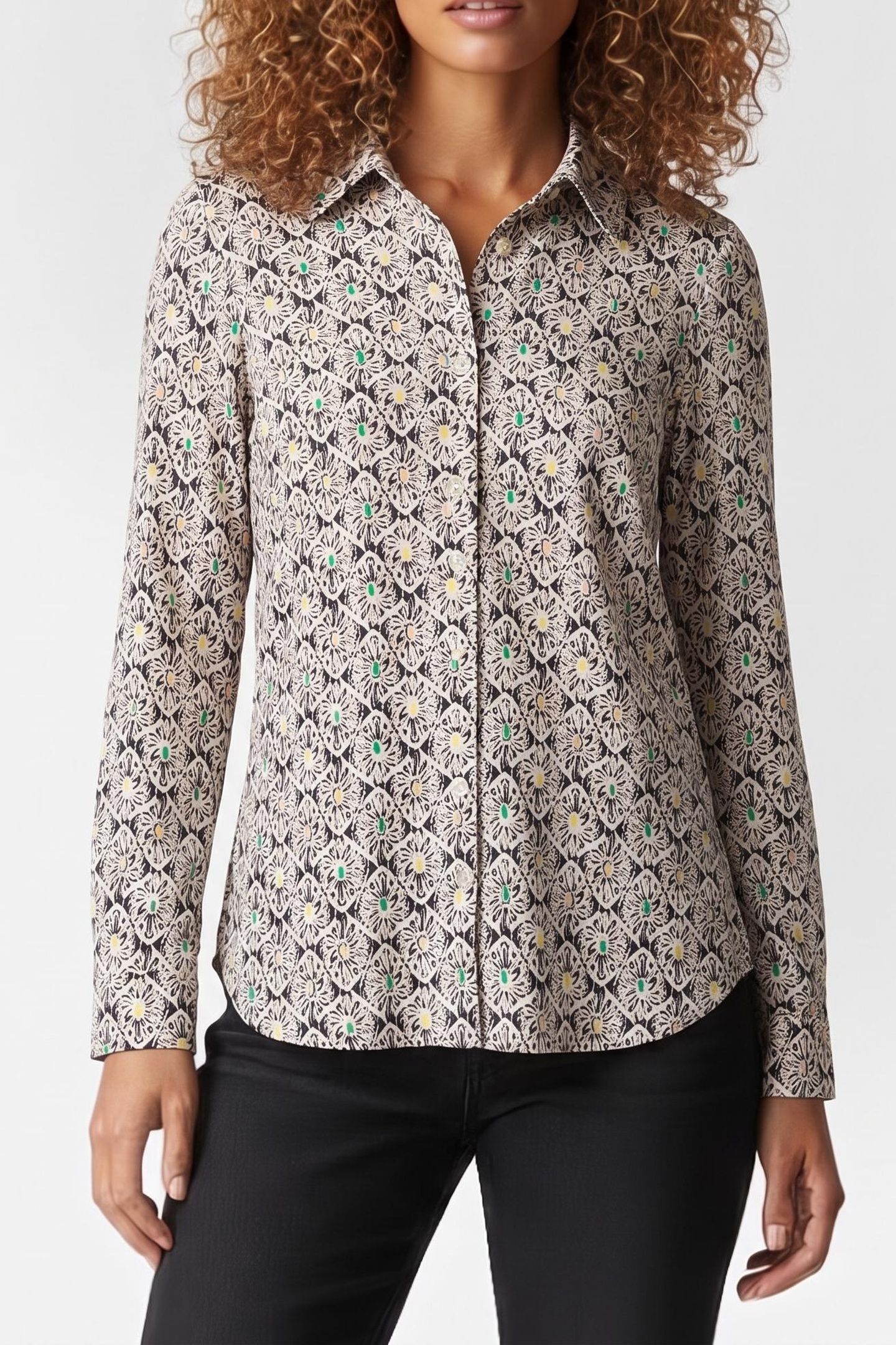 ALL OVER FLOWER PRINTED BLOUSE MULTI COLOR 1