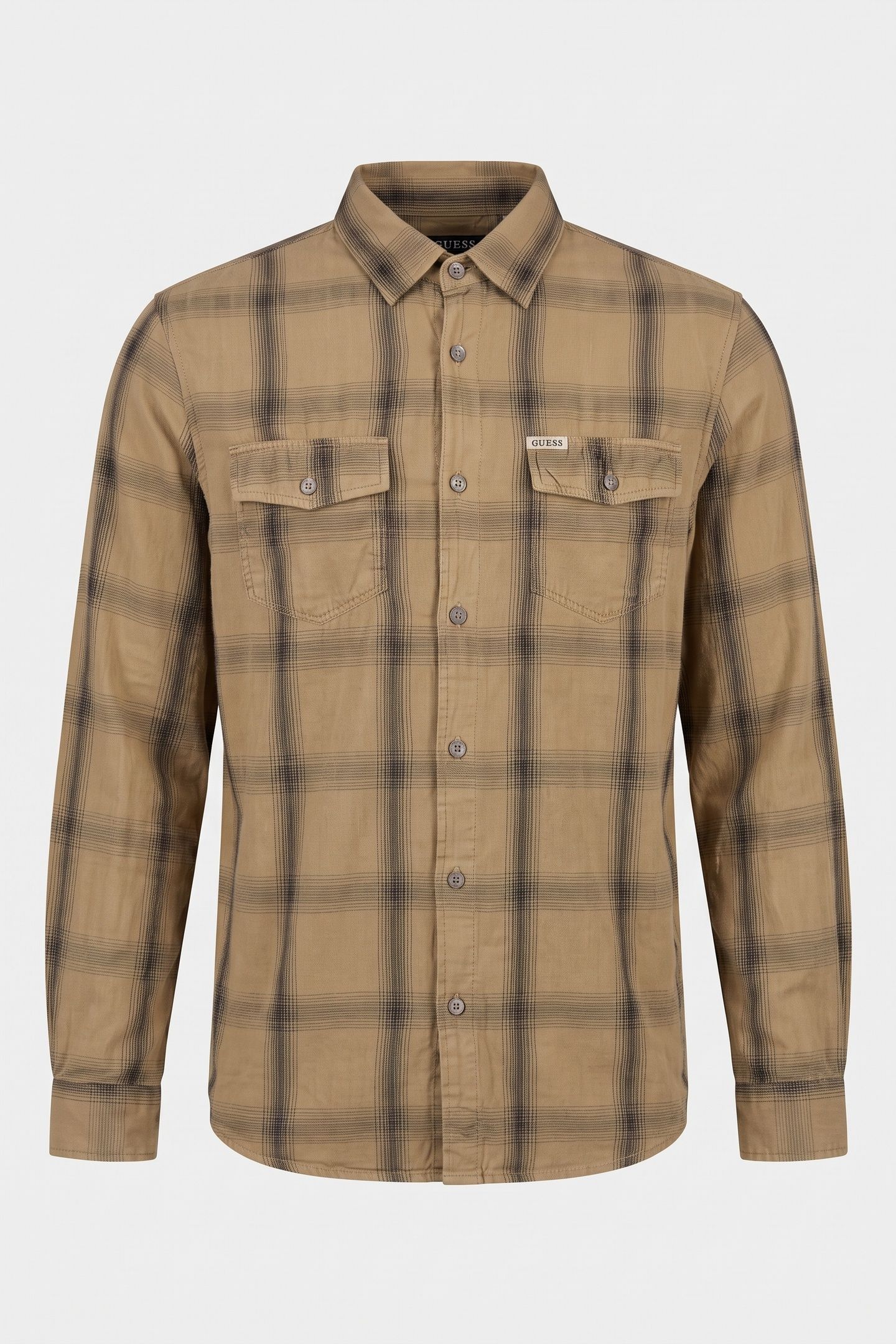GUESS ECO LS SUNSET SHIRT SAND FADED CHECK 3