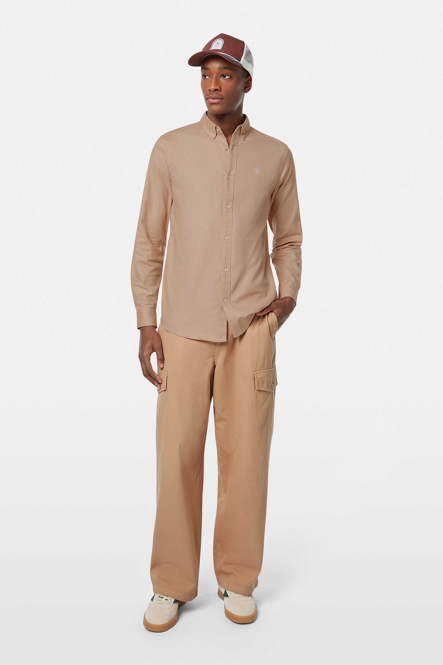 DAZE - GARMENT-DYED HERRINGBONE CARGO PANT SOFT CAMEL 2