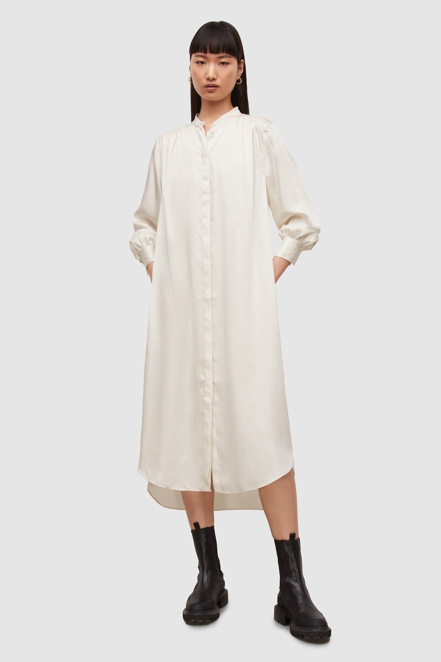AGA SHIRT DRESS IVORY WHITE 1