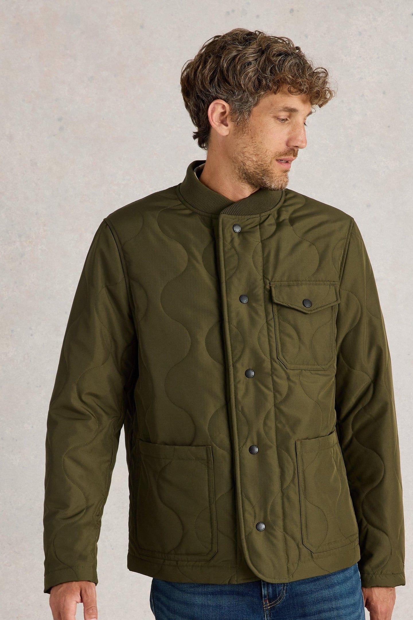 TENBY QUILTED JACKET KHAKI GREEN 2