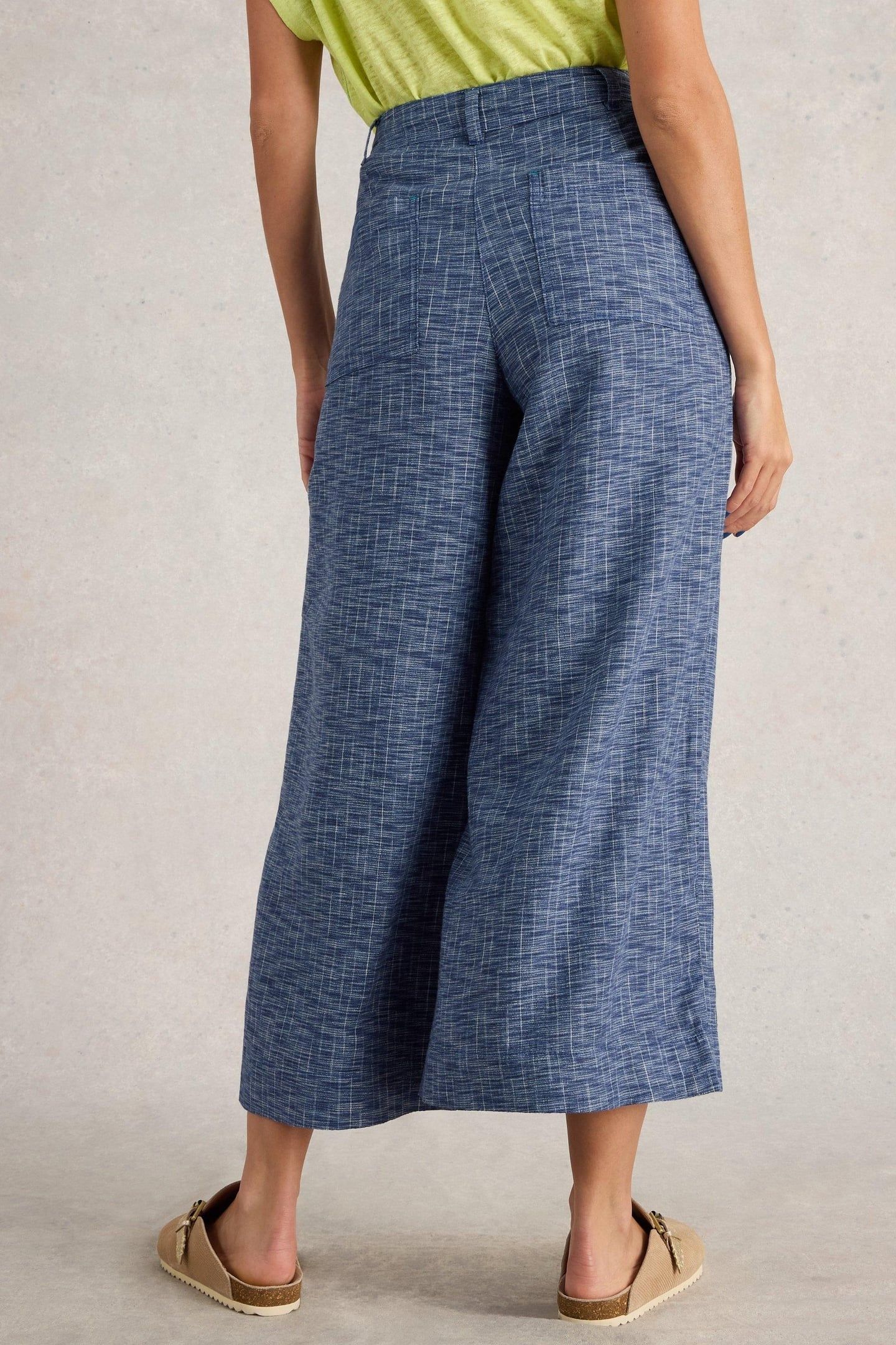 ROXY LINEN BLEND CULOTTE BLUE MULTI 3