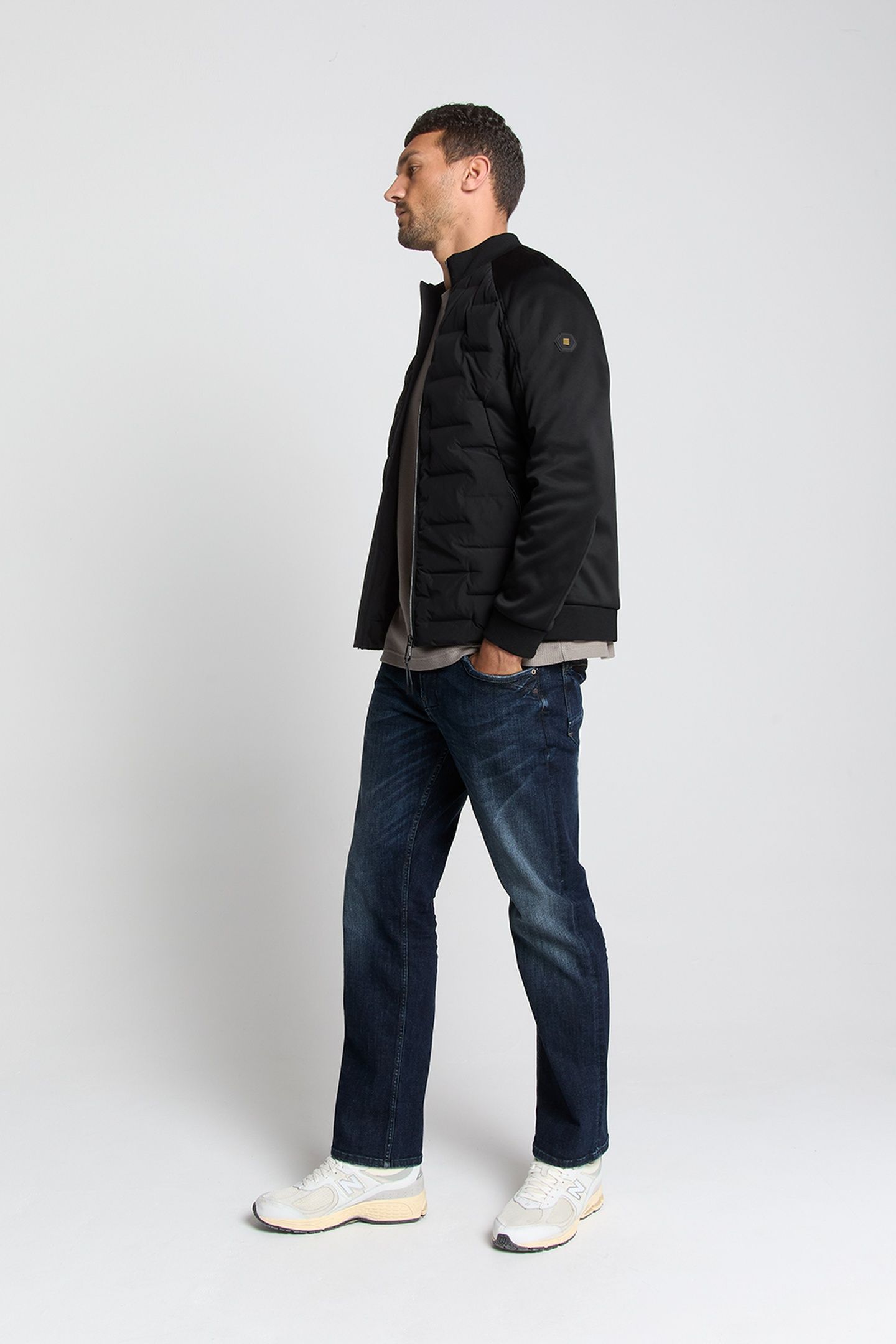 JACKET SHORT FIT SEALED KNITTED MIX BLACK 3