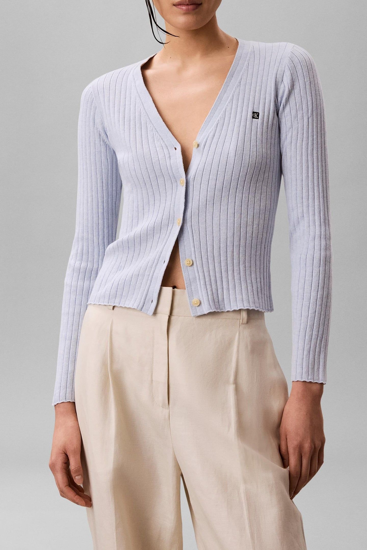 COTTON RIB CARDIGAN PLEIN AIR MELANGE 1