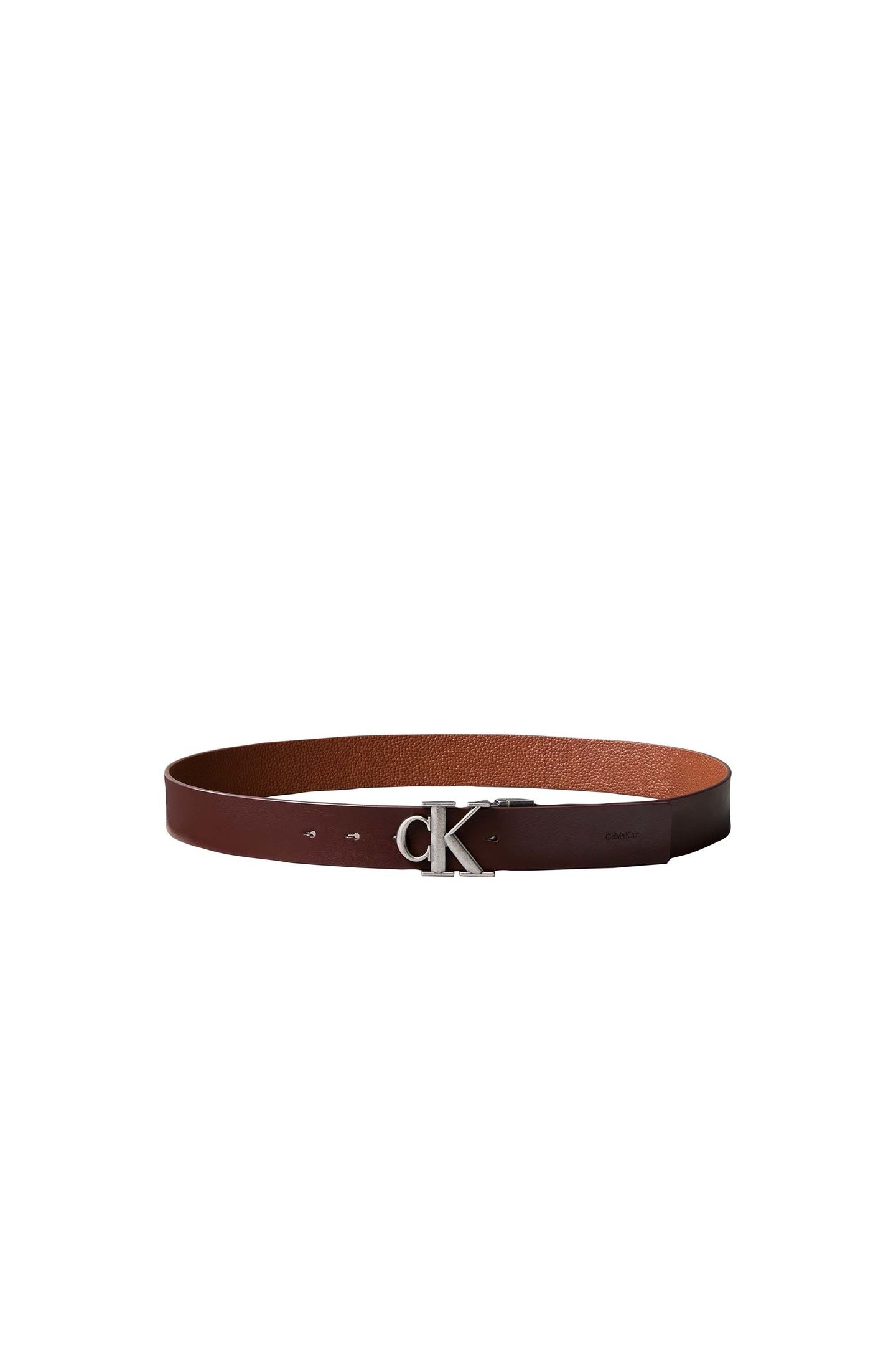 CK BUCKLE TUMBLED 35MM BELT CHESTNUT BROWN/COGNAC/ANTIQUE 2