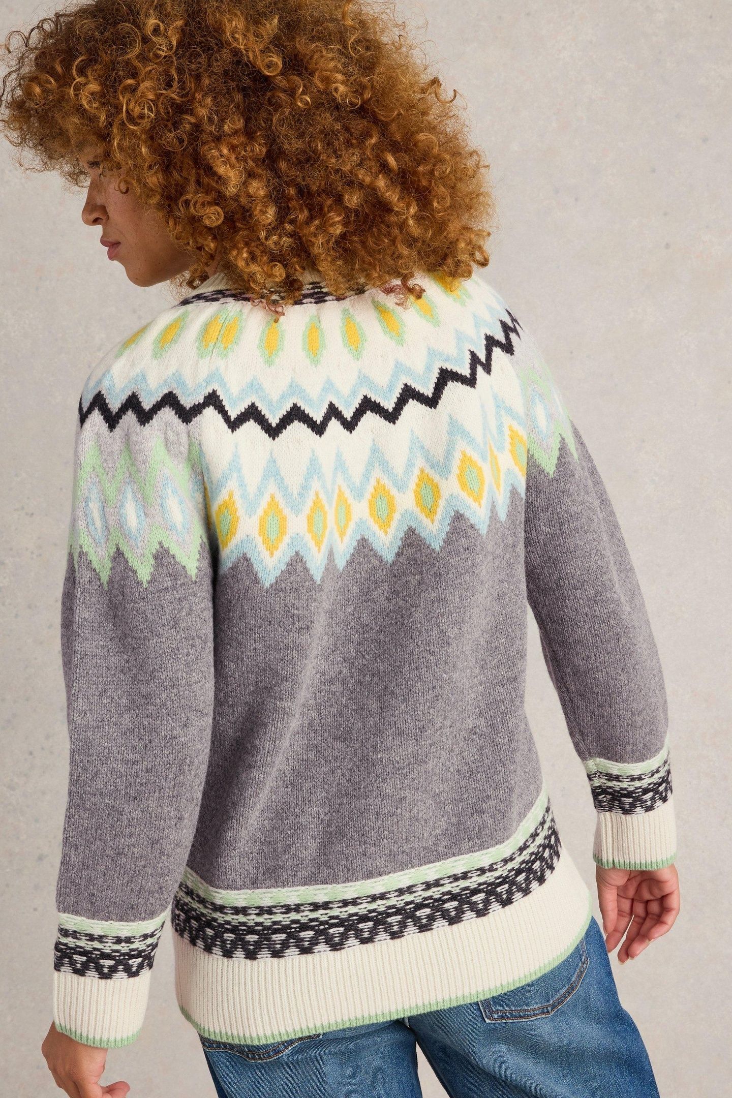 SUNSET FAIRISLE JUMPER GREY MULTI 2