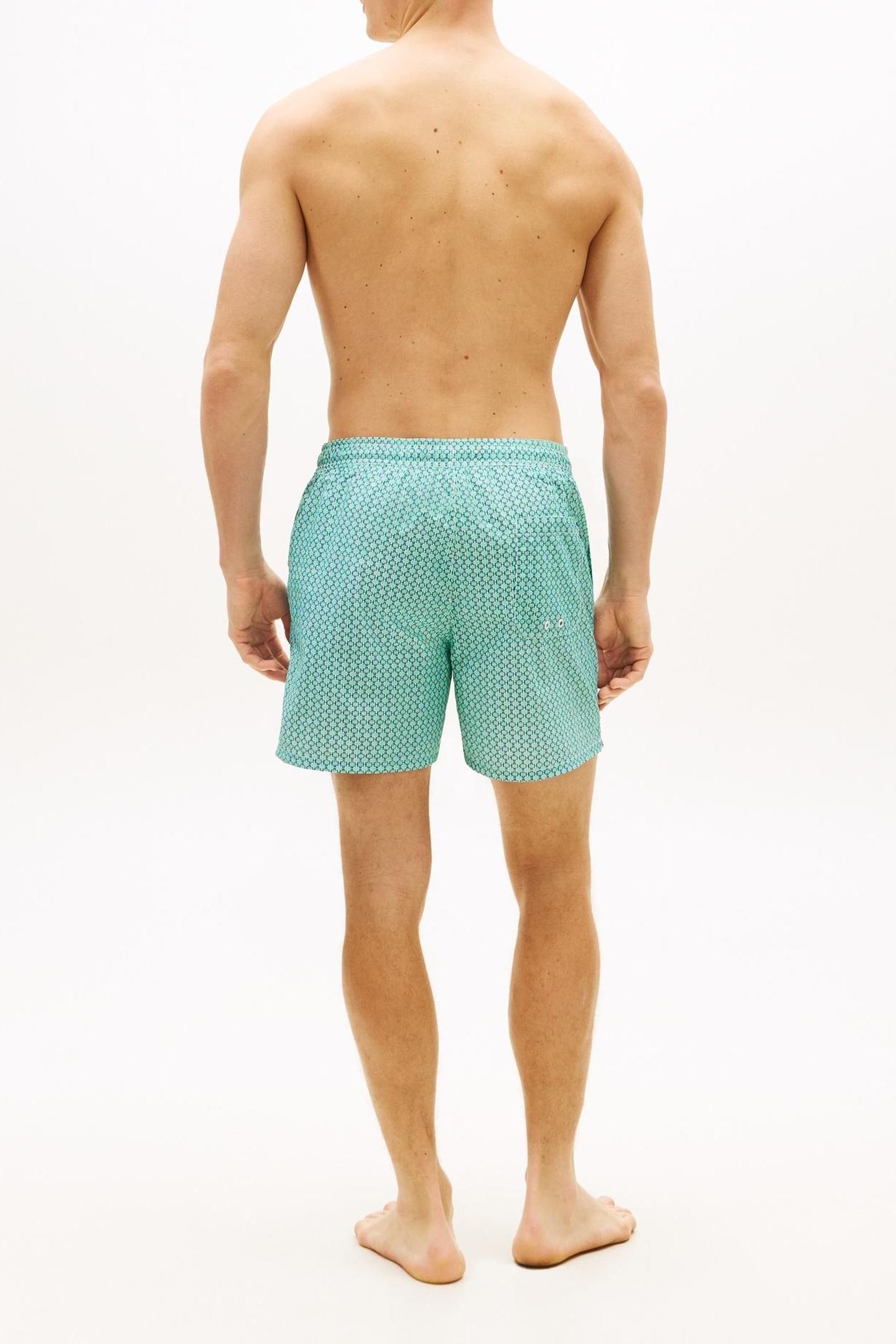 MEDIUM DRAWSTRING PRINT SWIM TRUNK MINI H GEO ARTIC AQUA 3