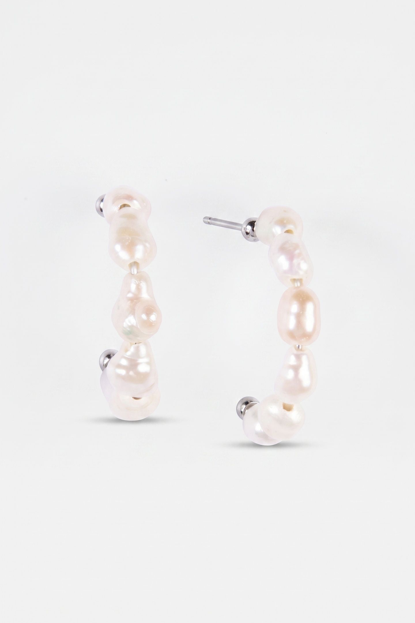 ORGANIC PEARL PERLENOHRRINGE SILVER 4