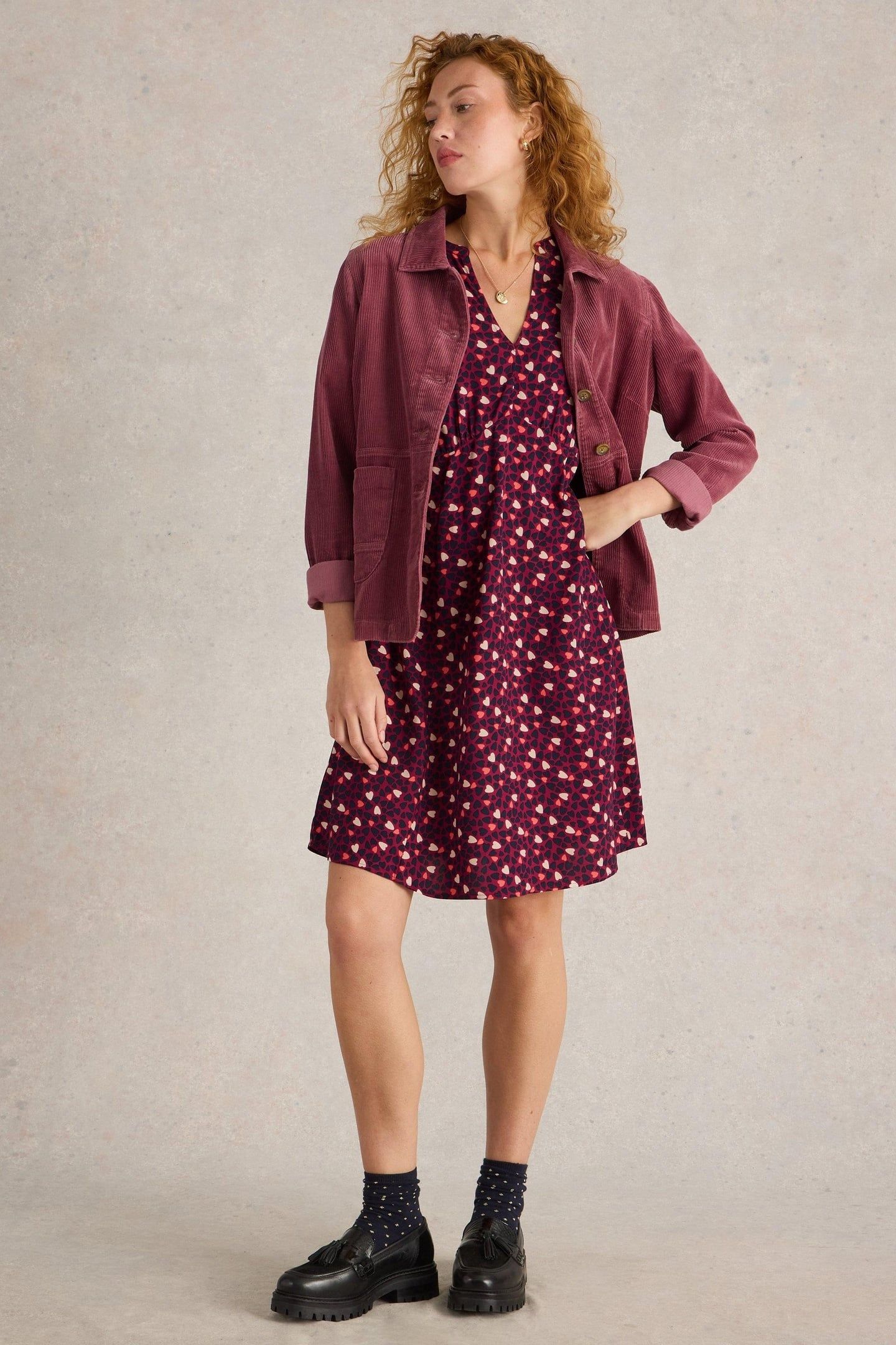 FRANCES DRESS PLUM PRINT 1