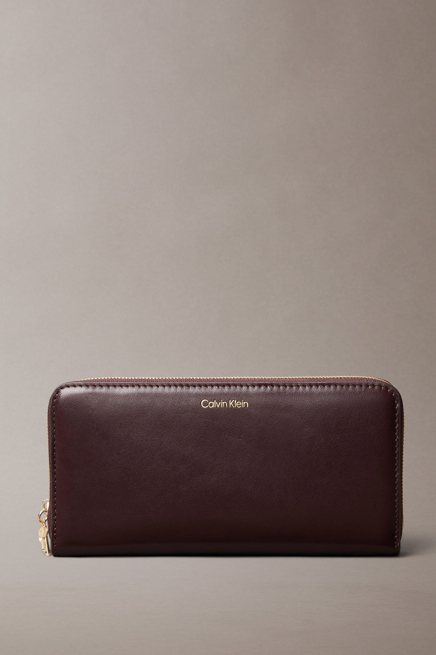 CK LARGE ZIP AROUND WALLET FUDGE 1
