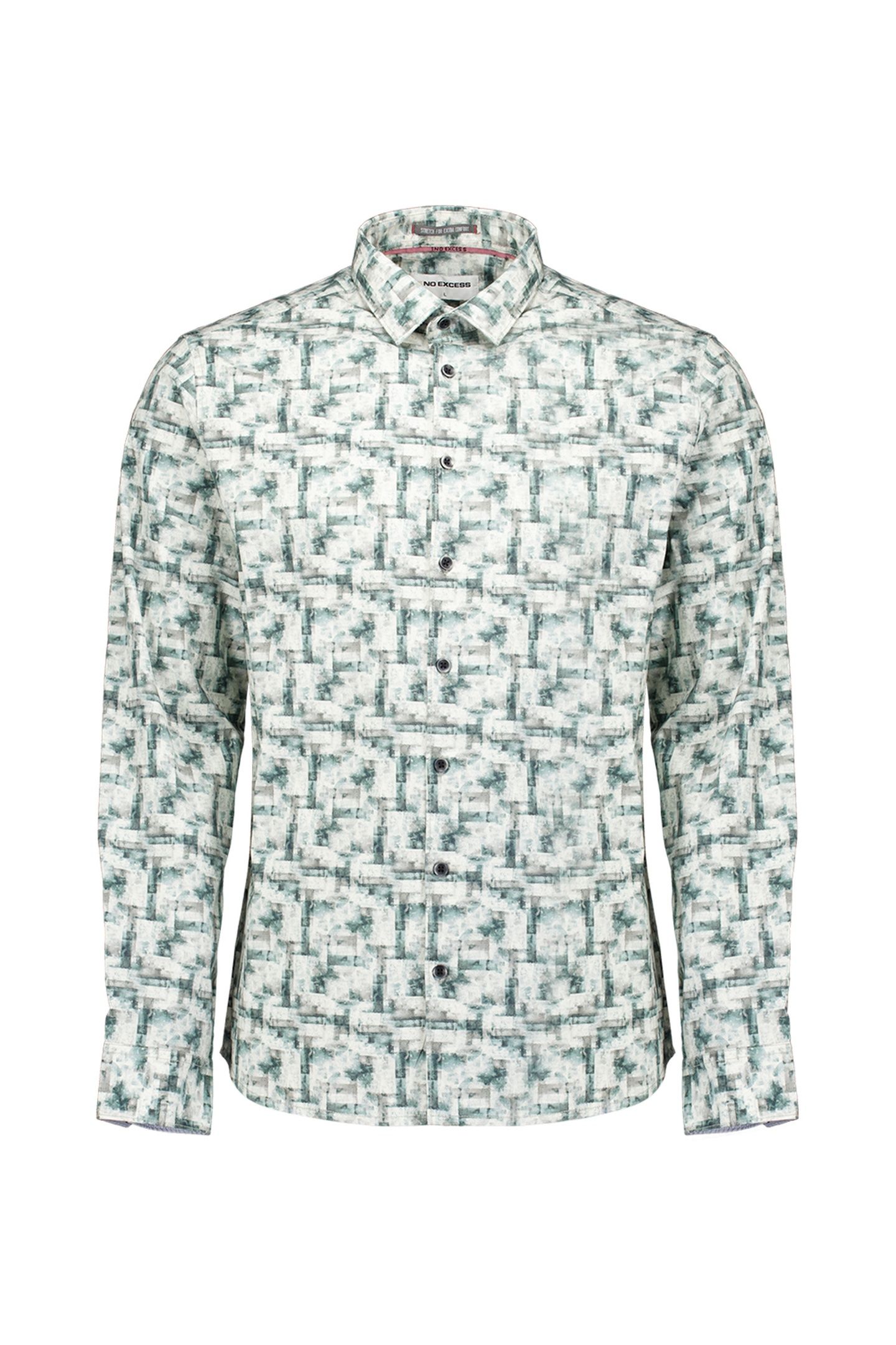 SHIRT STRETCH ALLOVER PRINTED SEABLUE 4