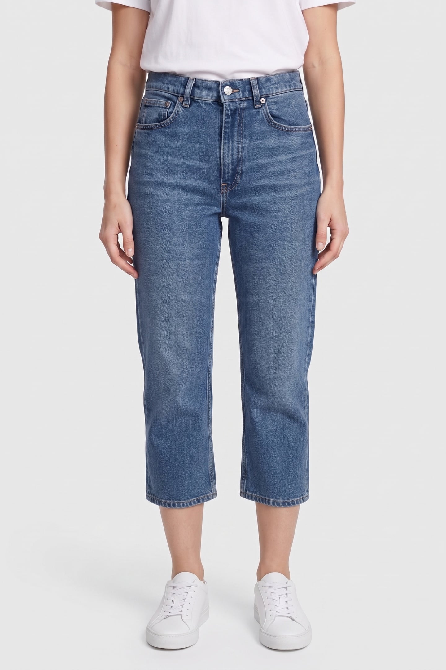 FERN CROPPED FLARED STRETCH BLUE 1