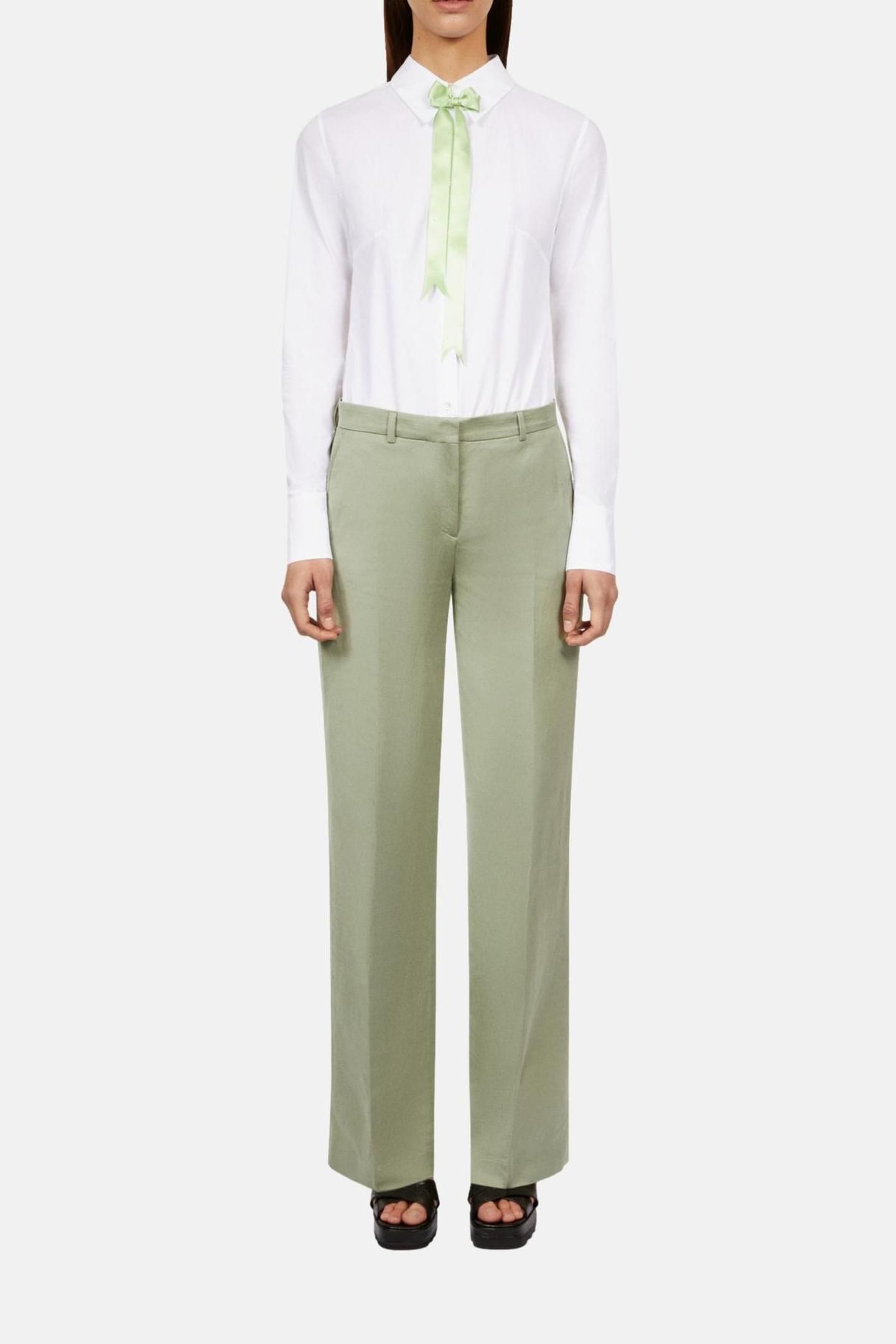 FLARE FLUID SUIT TROUSERS KAKI GREY 1