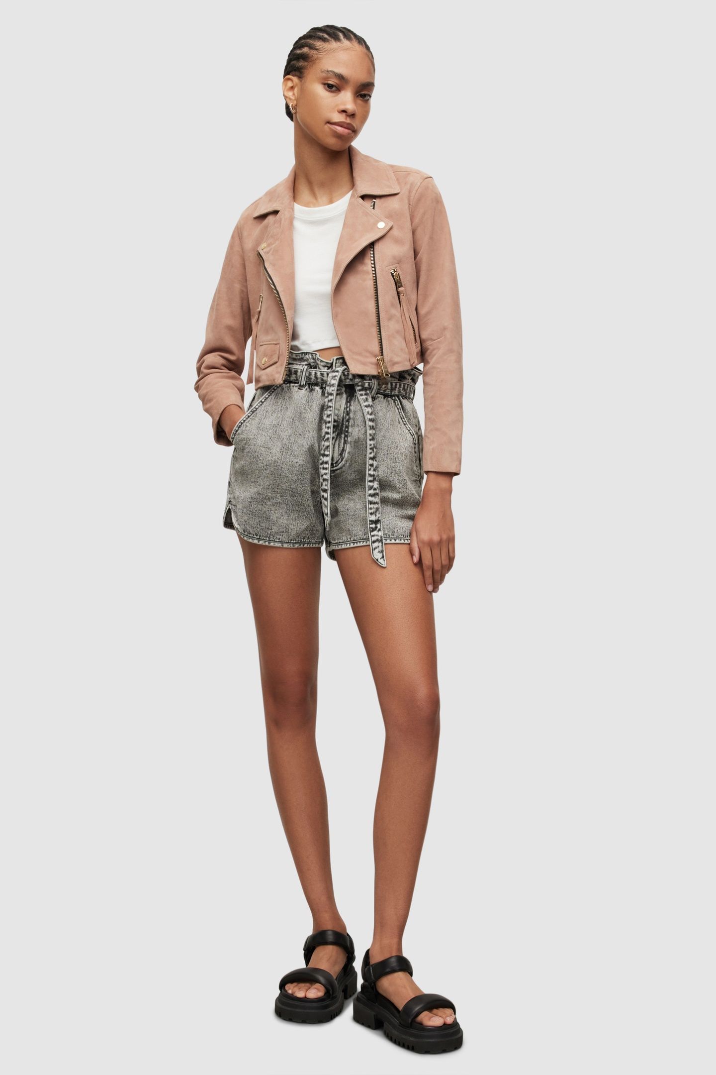 ELORA SUEDE BIKER MISTY PINK 4