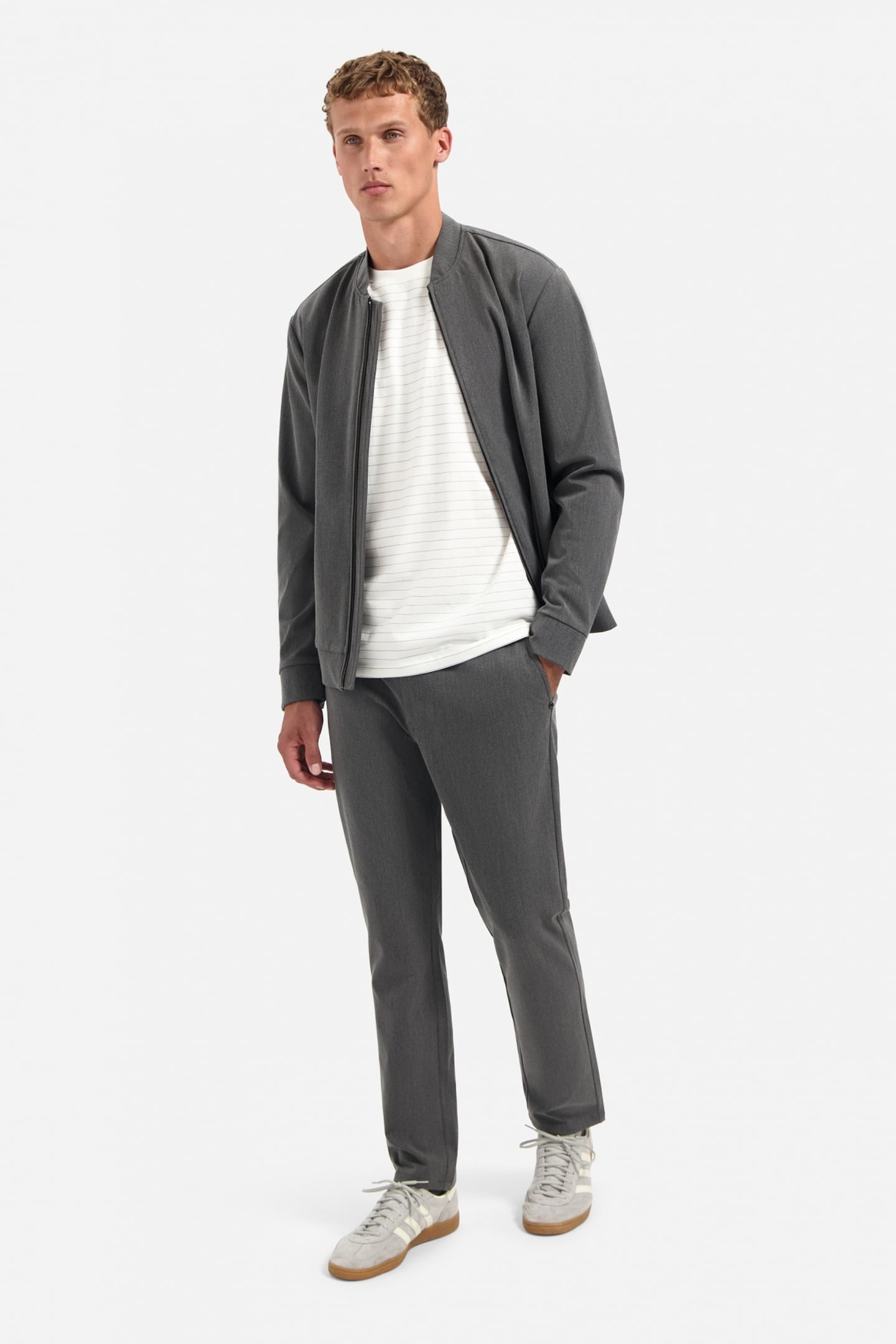 PANTS CHINO STRETCH MELANGE GREY MELANGE 1