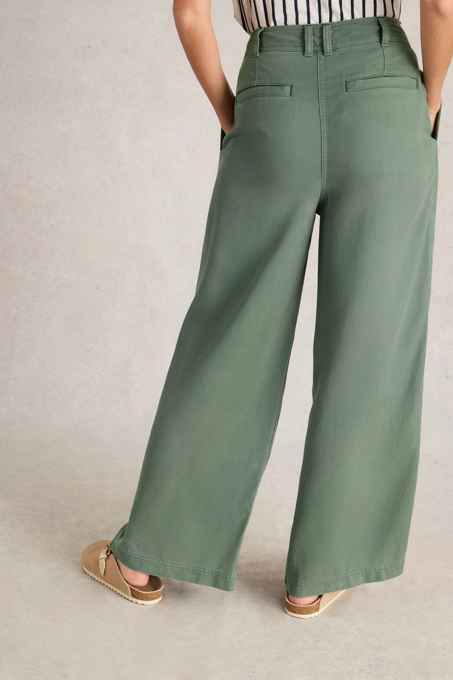SASHA WIDE LEG TROUSER DUSTY GREEN 3