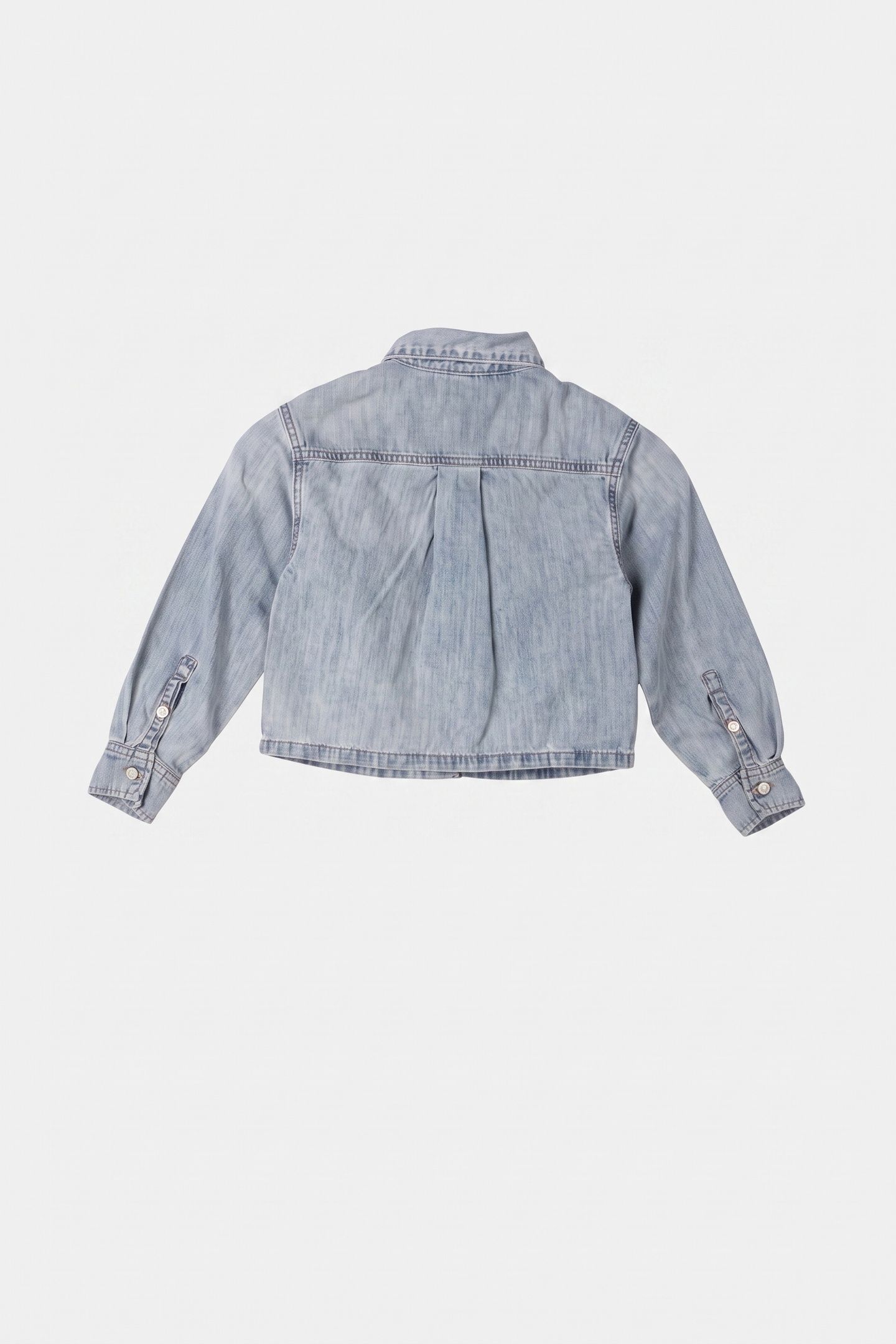 GIRLS CROPPED DENIM LONG SLEEVE JACKET ANDREW WASH 3