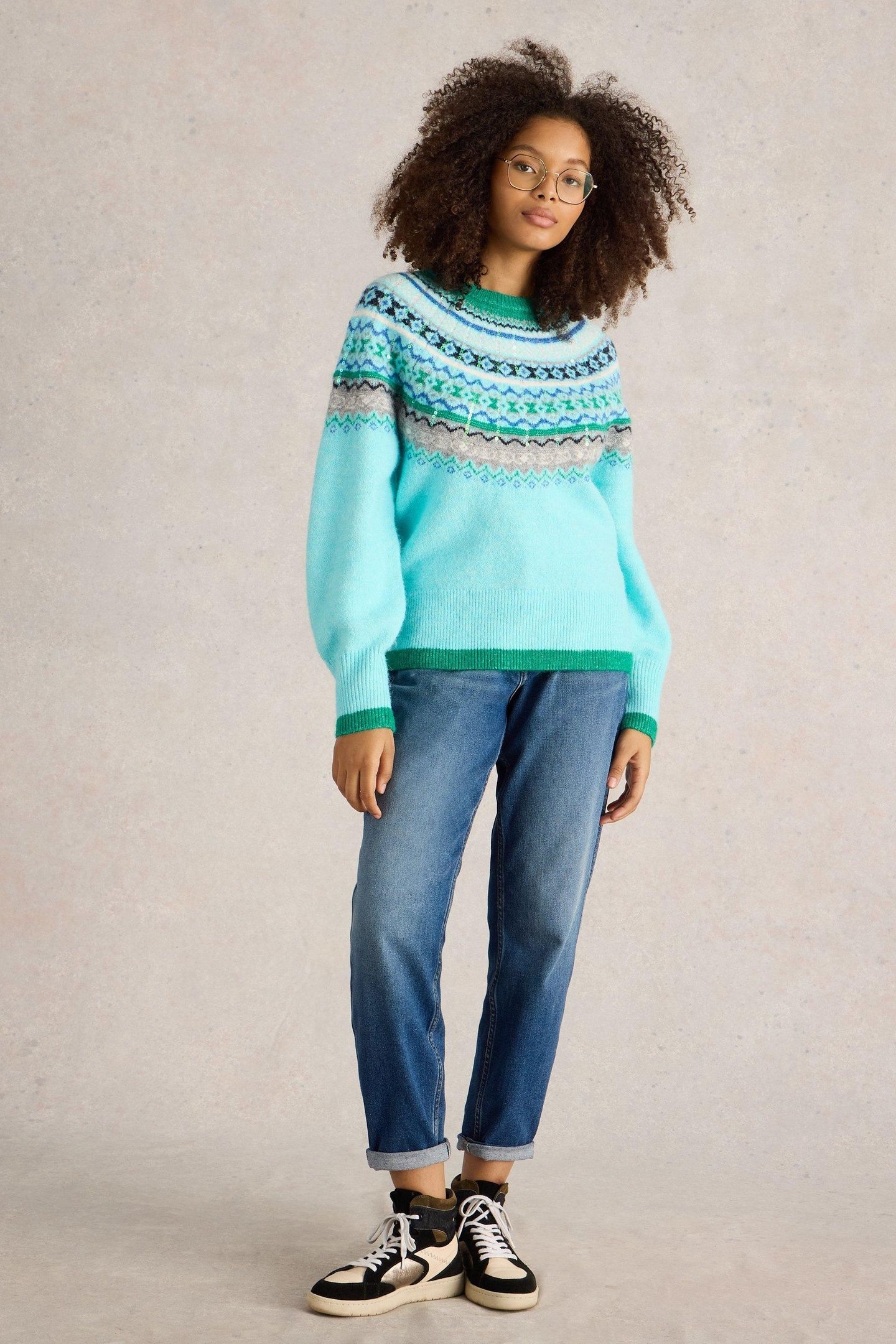 FROSTED FAIRISLE JUMPER BLUE MULTI 1