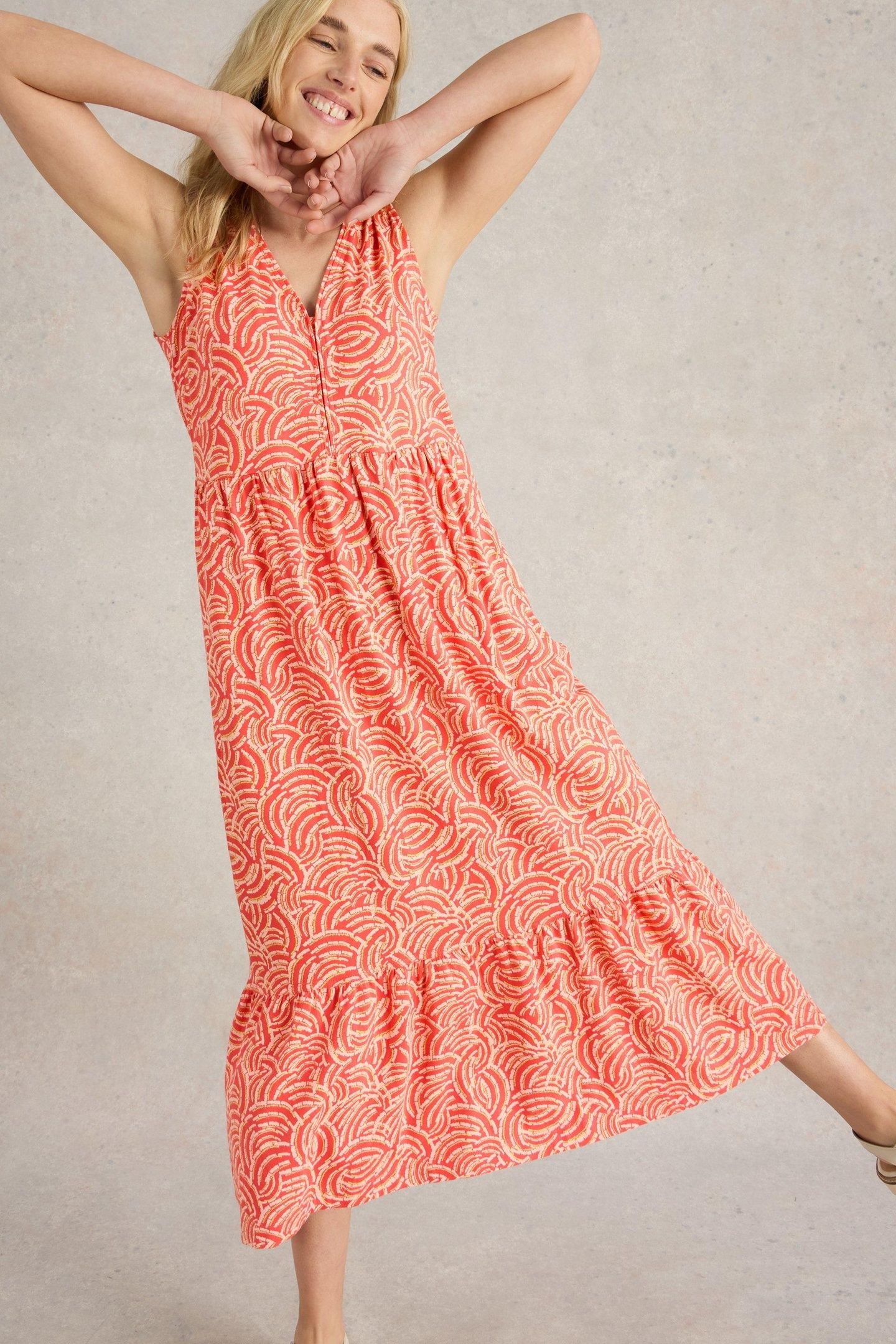 CAMERON JERSEY MAXI DRESS RED PRINT 6