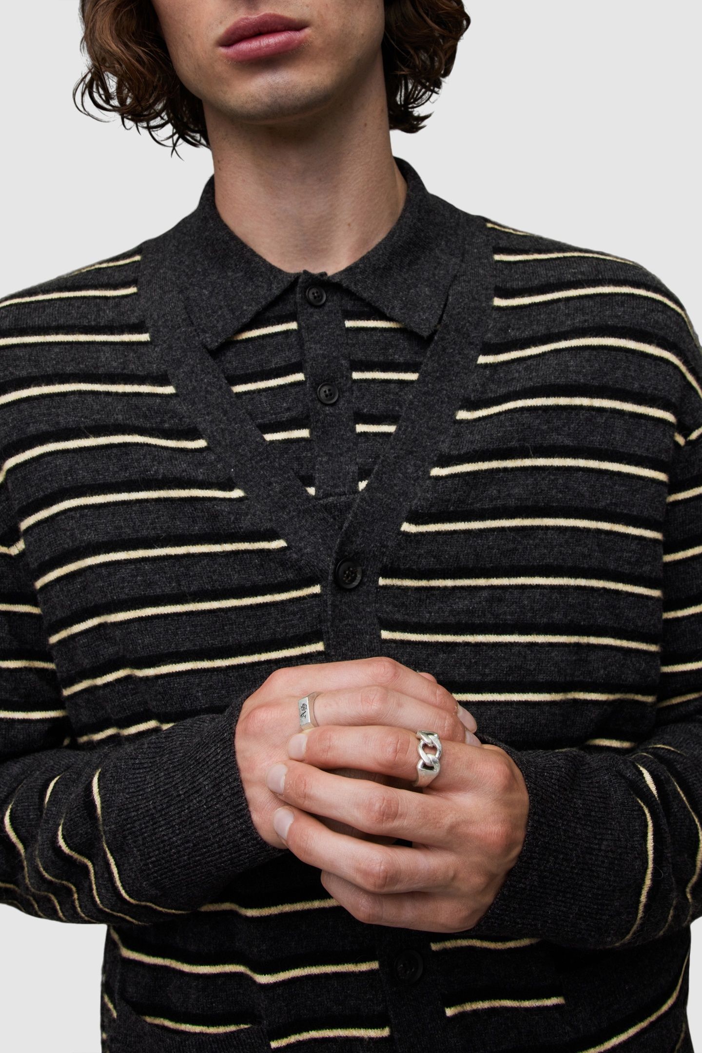 STAFFORD CARDIGAN CINDER ML/BLK/YELW 3