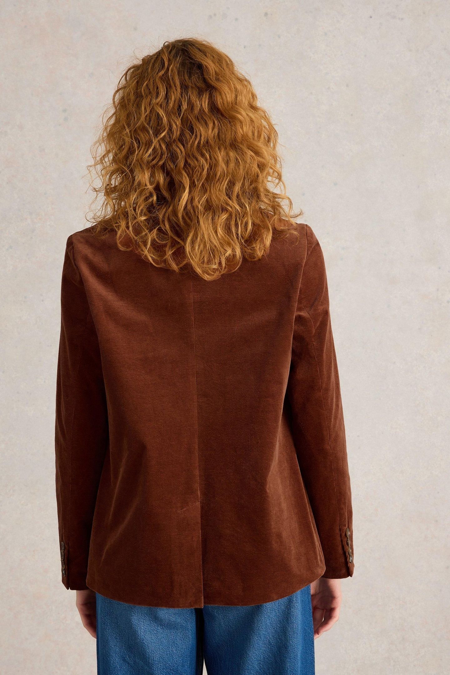 EVELYN CORD BLAZER DARK TAN 2