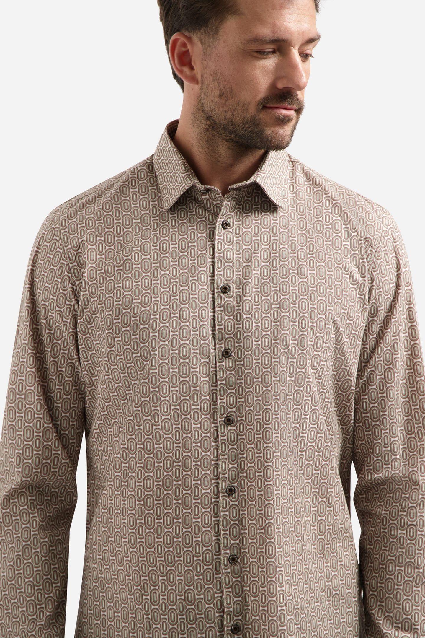 SHIRT STRETCH ALLOVER PRINTED RED WINE 6