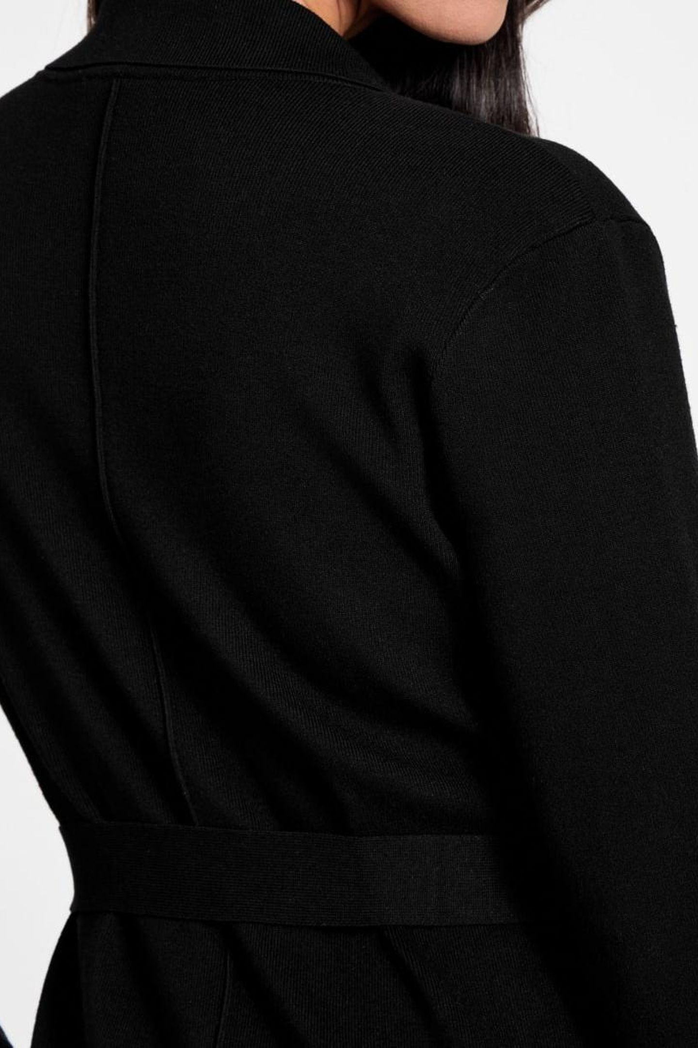 AABISH LONG CARDI SW JET BLACK A996 7