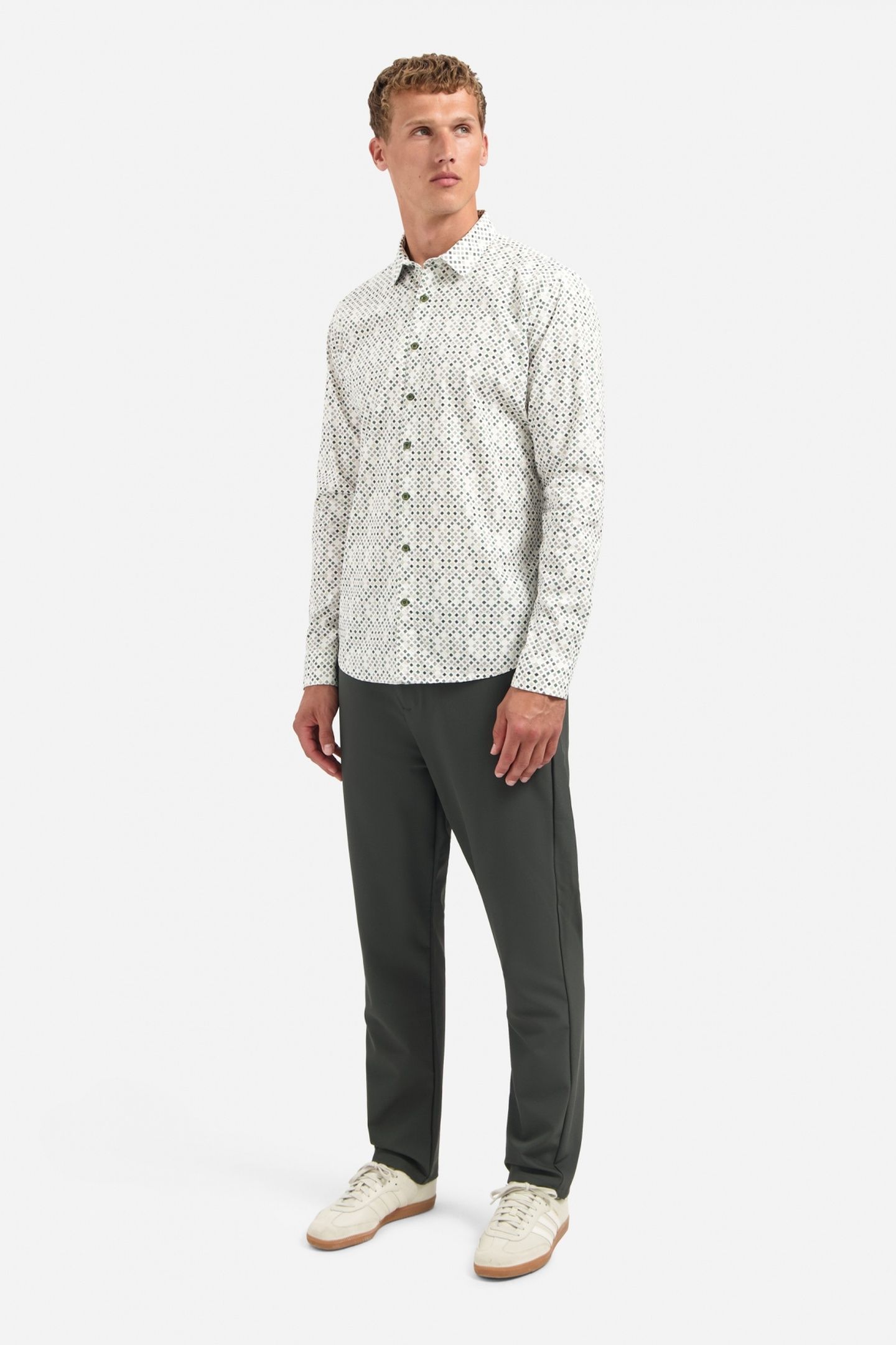 SHIRT STRETCH ALLOVER PRINTED DARK GREEN 2