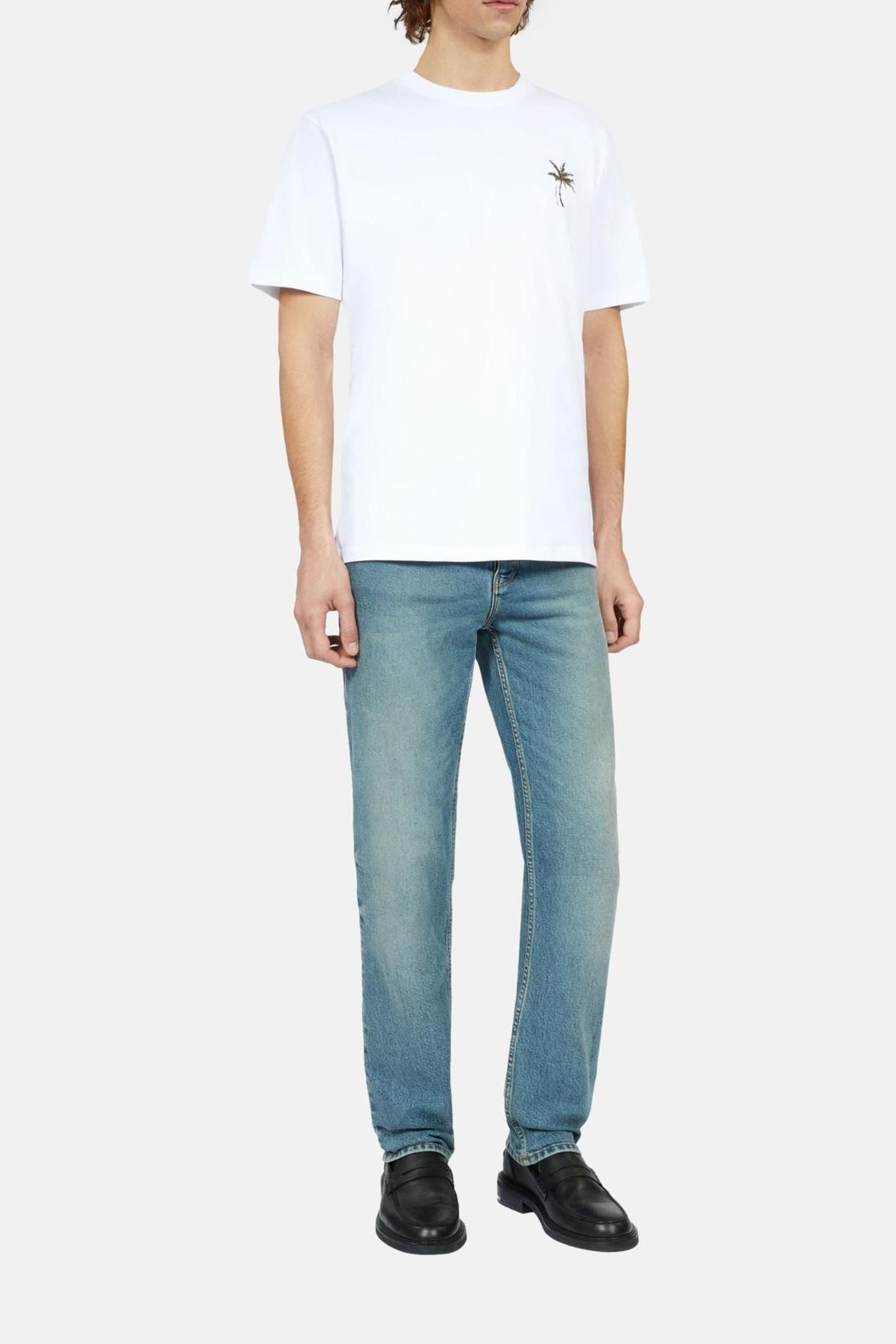 SHORT-SLEEVED T-SHIRT WITH PALM TREE EMBROIDERY WHITE 3
