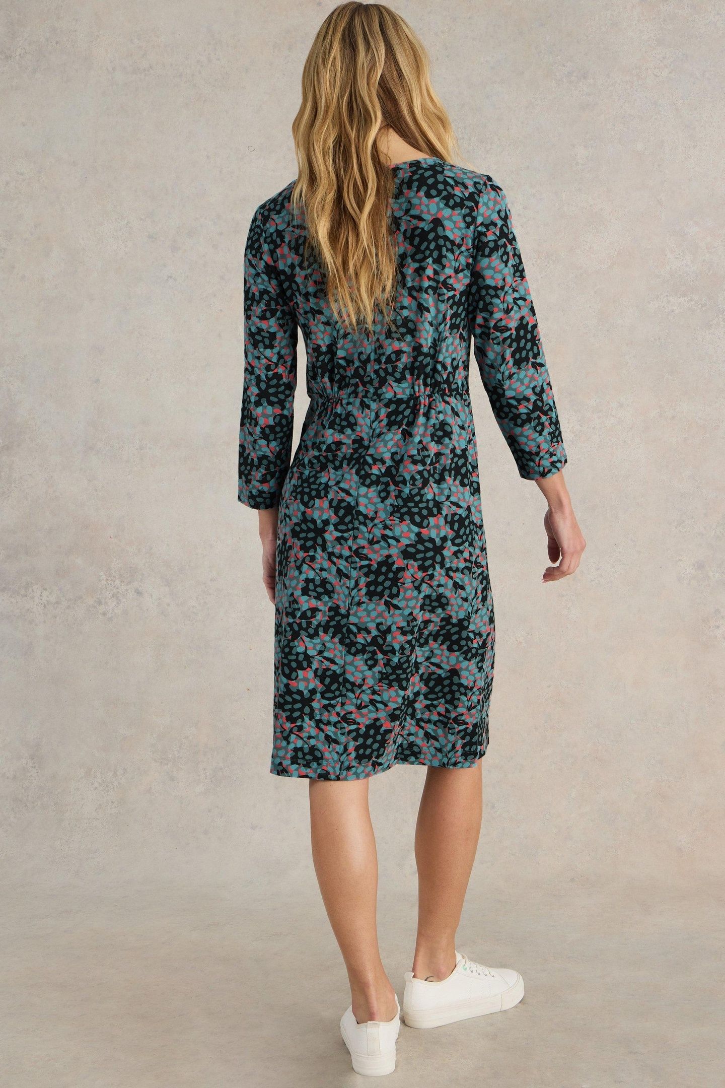 TALLIE JERSEY DRESS TEAL MULTI 2