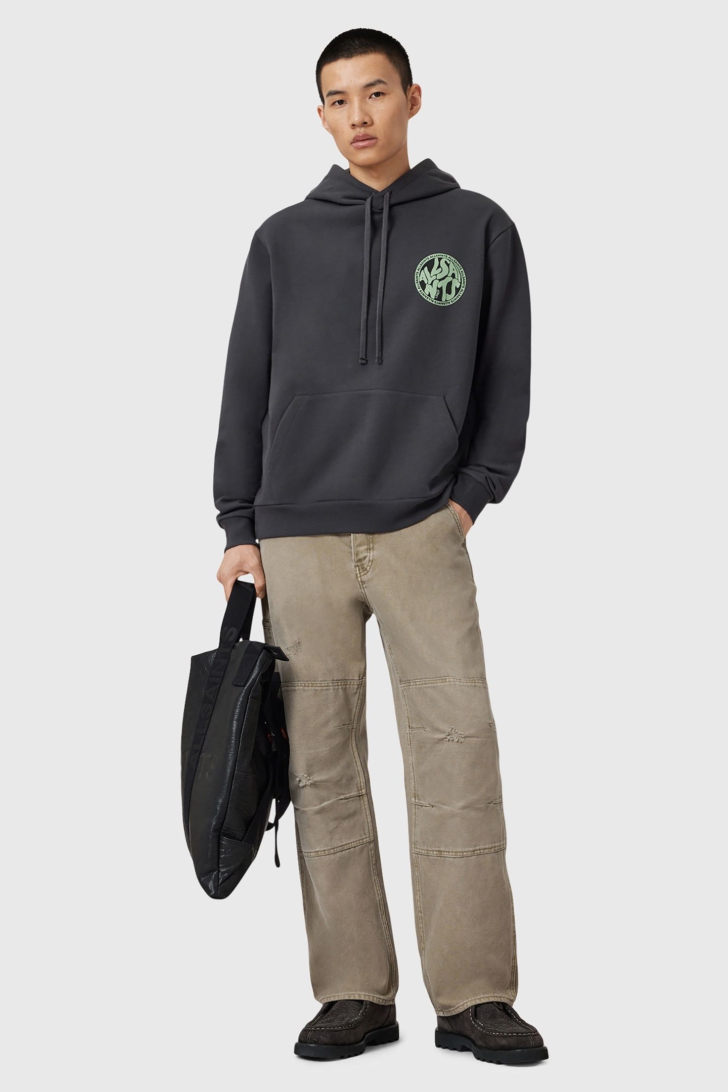 DISTORTION OTH HOODY WASHED BLACK/GREEN 2