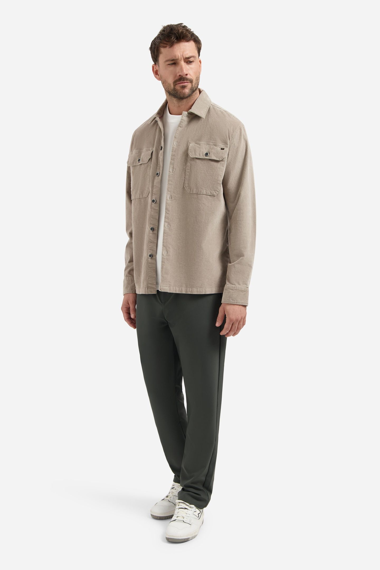 OVERSHIRT BUTTONS TWILL STRETCH CLAY 3