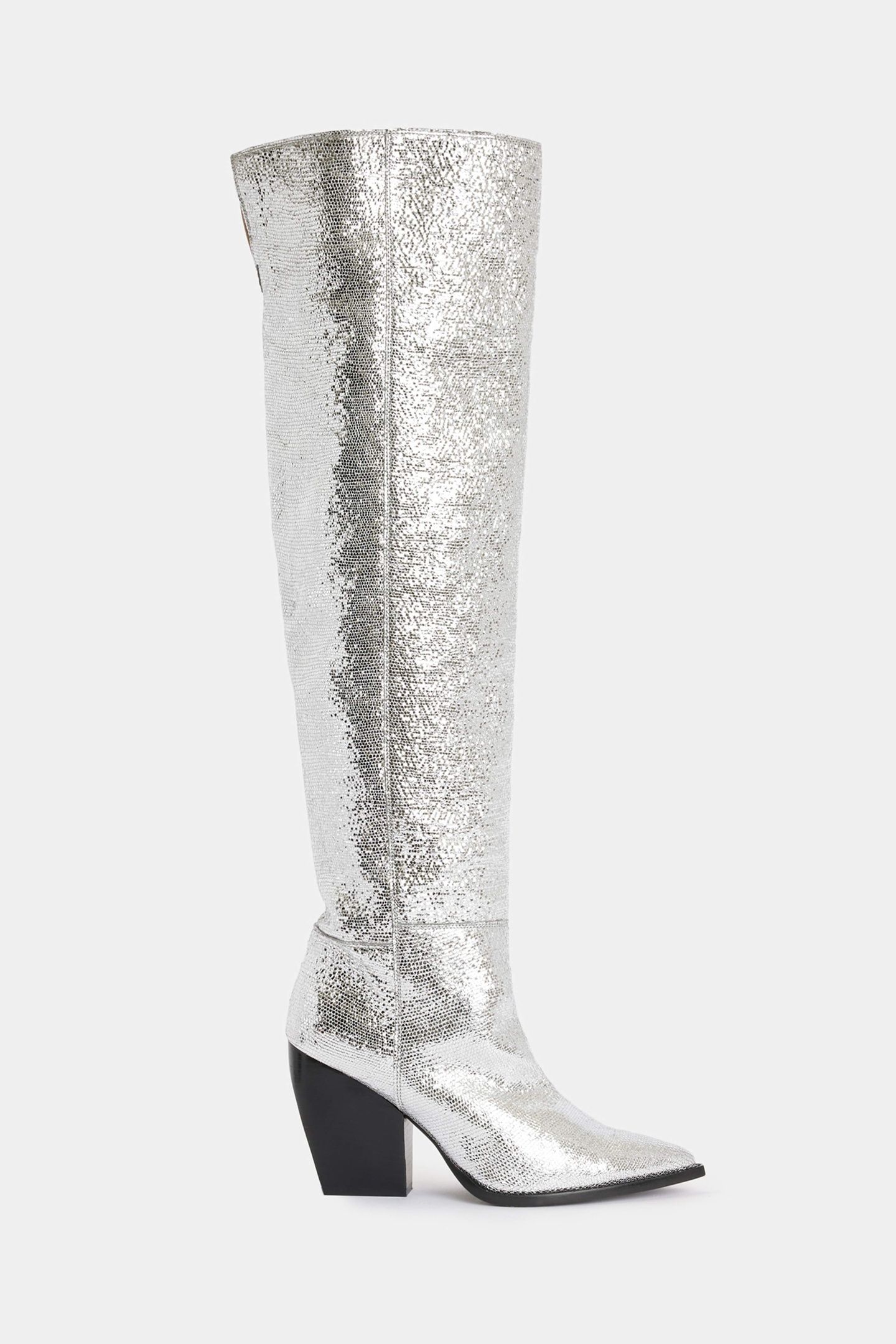 REINA METALLIC BOOT SILVER 1
