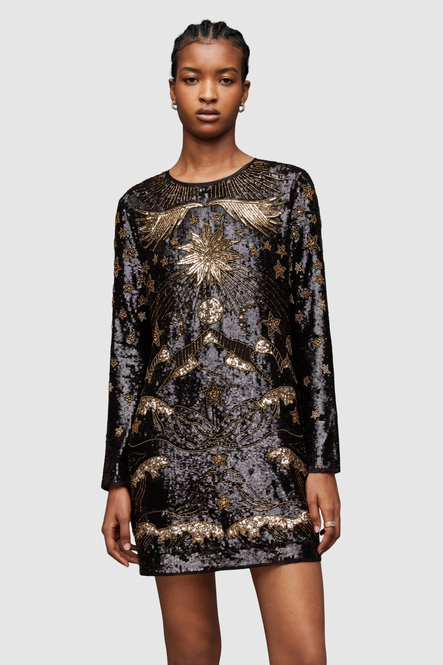 NOUSHKA EMB DRESS BLACK 3