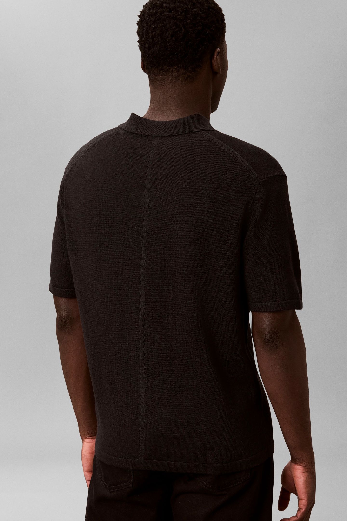 SS LINEN BLEND JOHNNY SWEATER BLACK 3