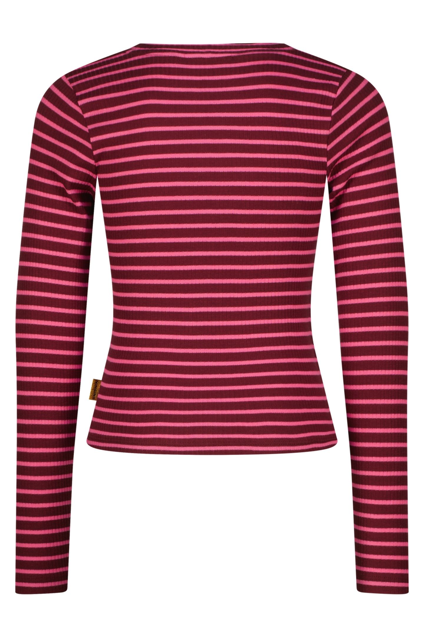 GIRLS BASIC FINE STRIPE TOP T-SHIRT SANGRIA SUNSET 3