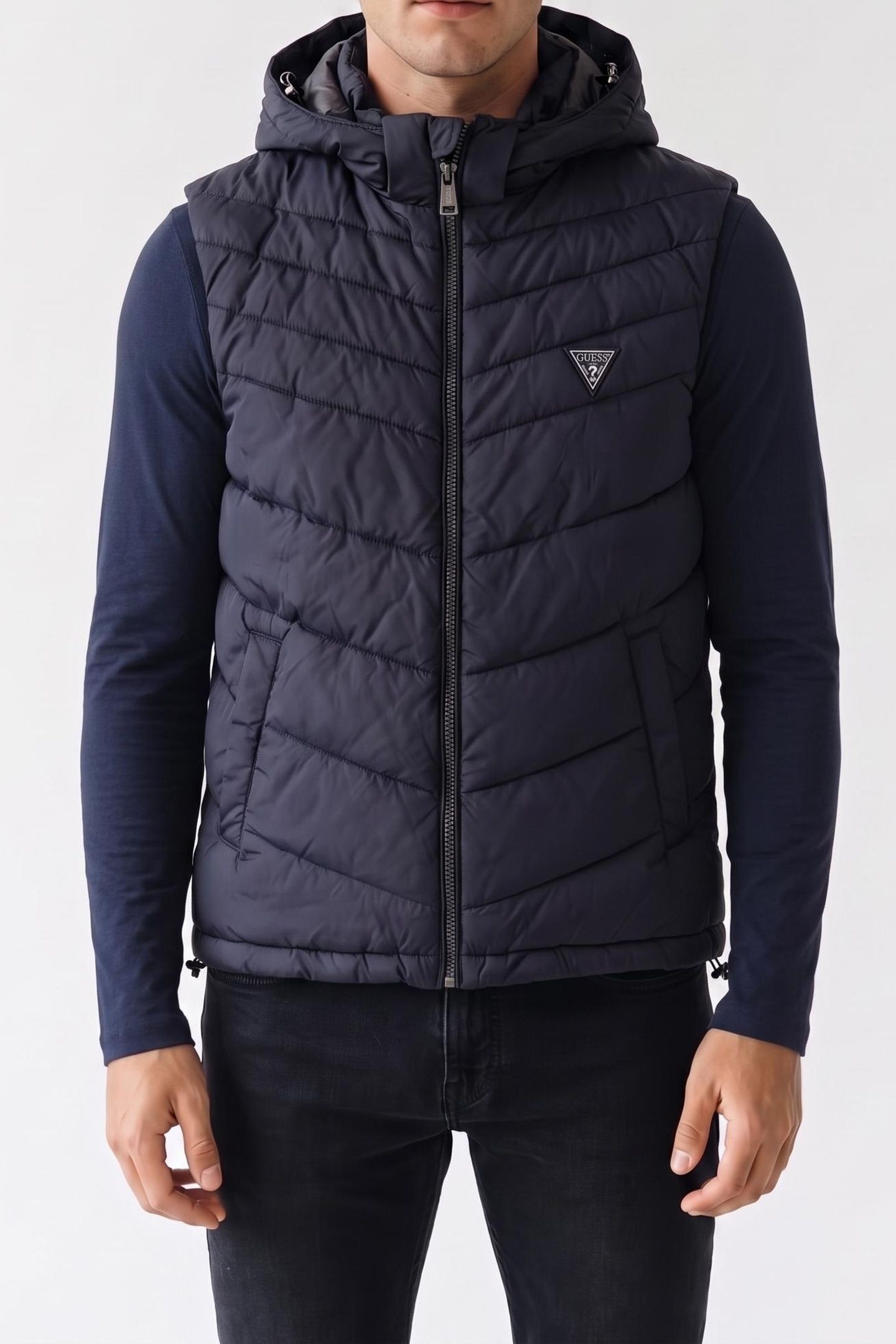 GUESS ECO LIGHT PUFFA VEST SMART BLUE 2