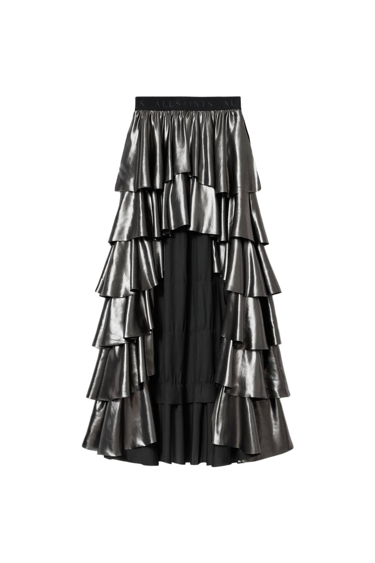 CAVARLY MAXI SKIRT METALLIC SILVER 6