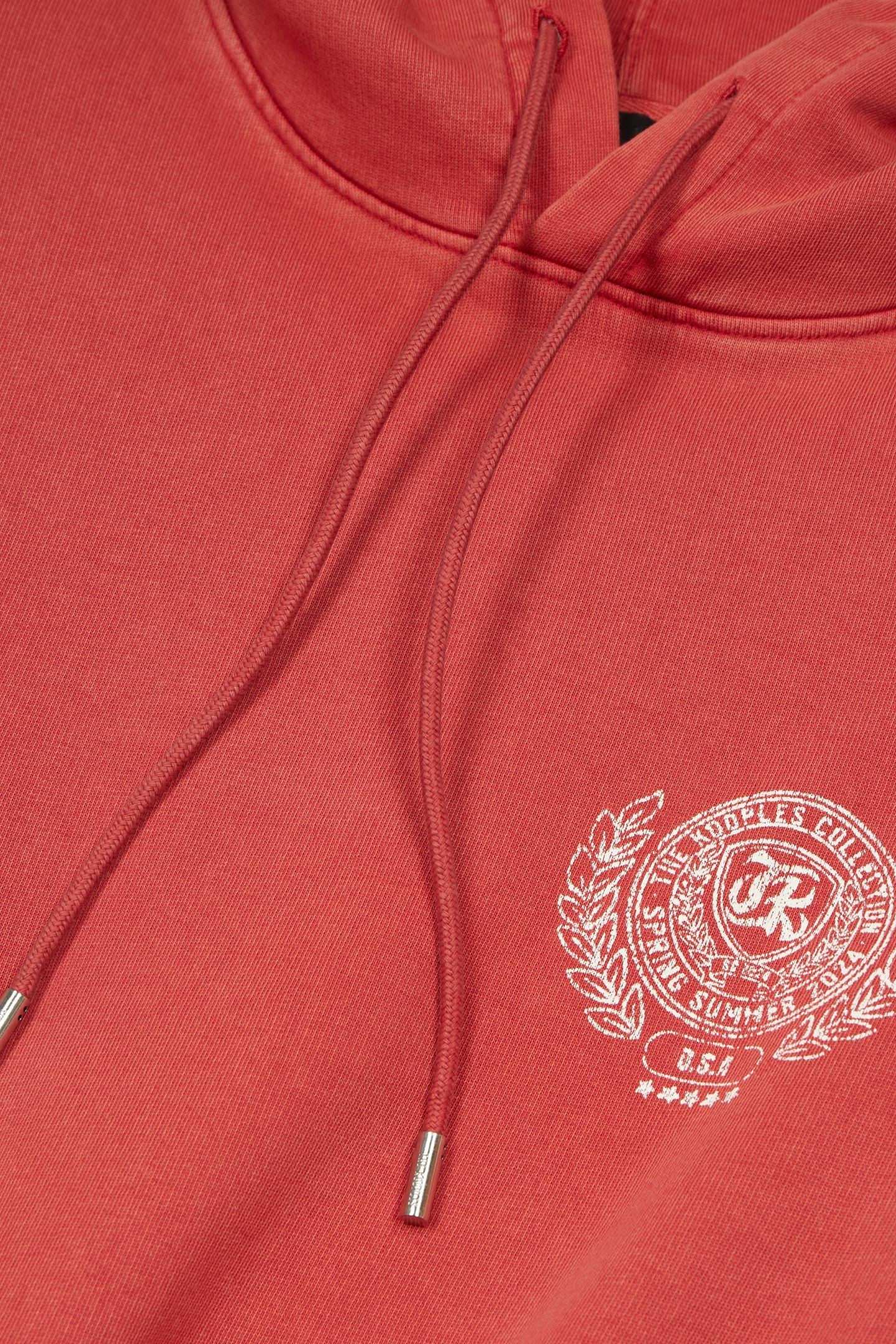 HOODIE WITH COLLEGE PRINT RED BRIQUE 6